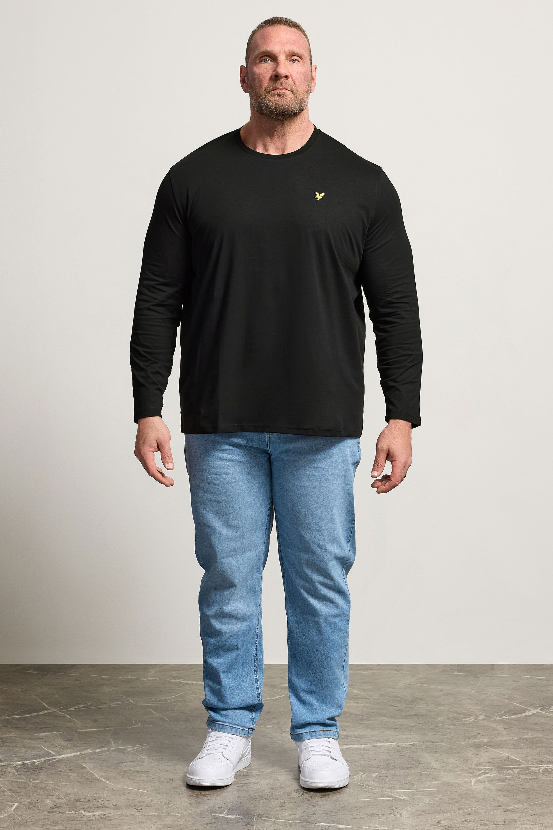 LYLE & SCOTT Big & Tall Black Long Sleeve T-Shirt | BadRhino 1