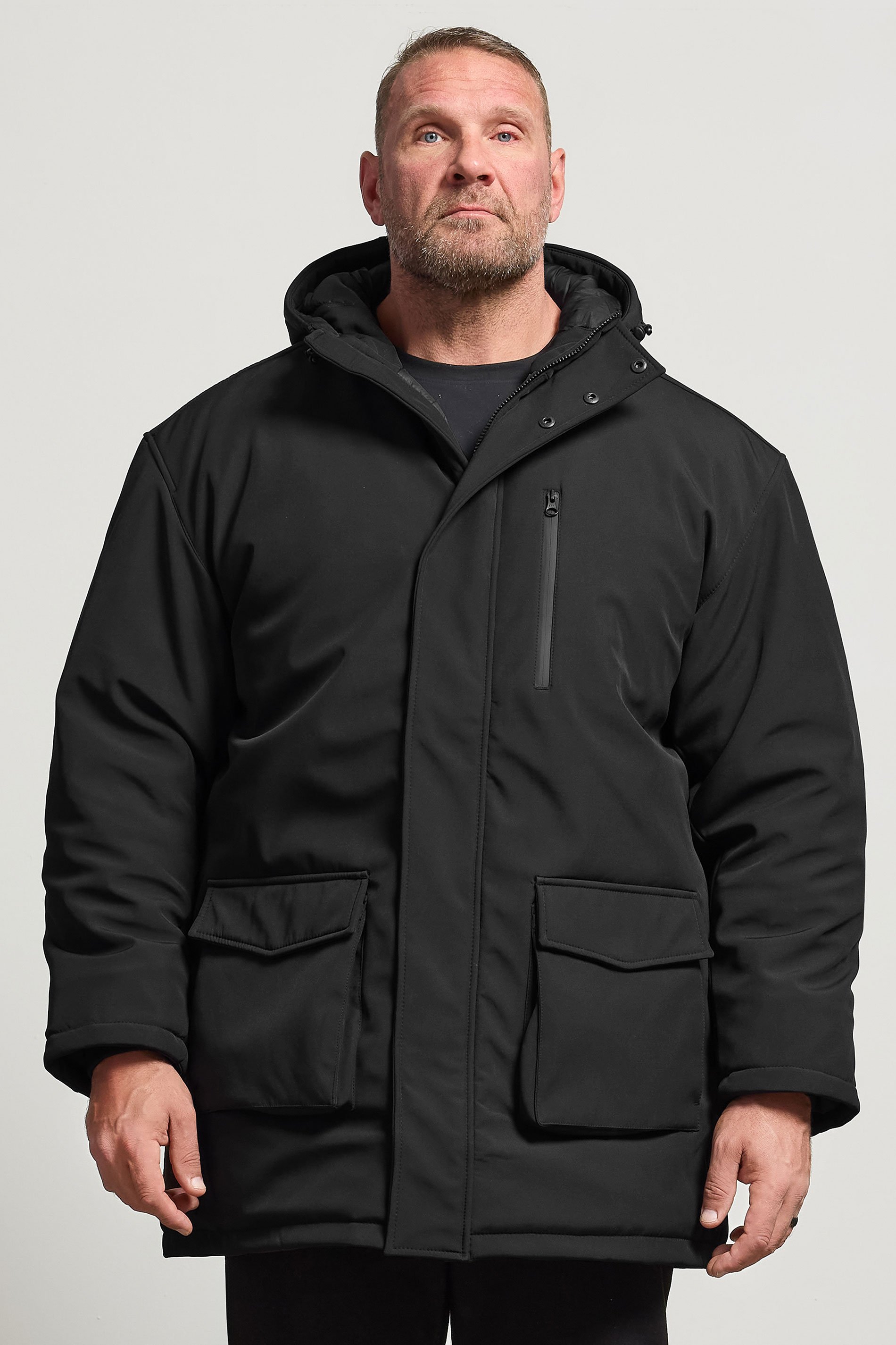 KAM Big & Tall Black Softshell Jacket 1
