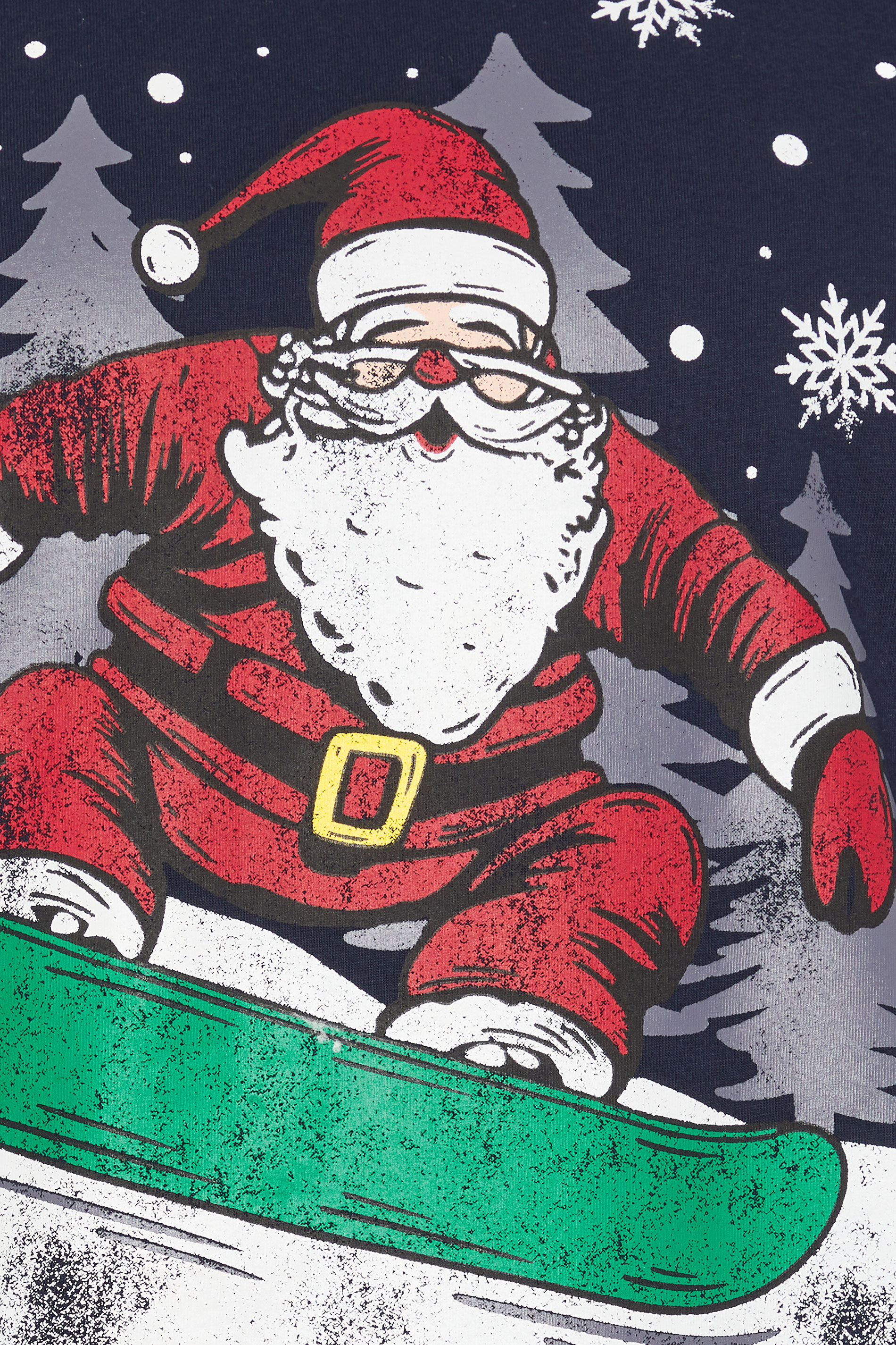 BadRhino Big & Tall Navy Blue Santa Snowboard Graphic T-Shirt | BadRhino 3