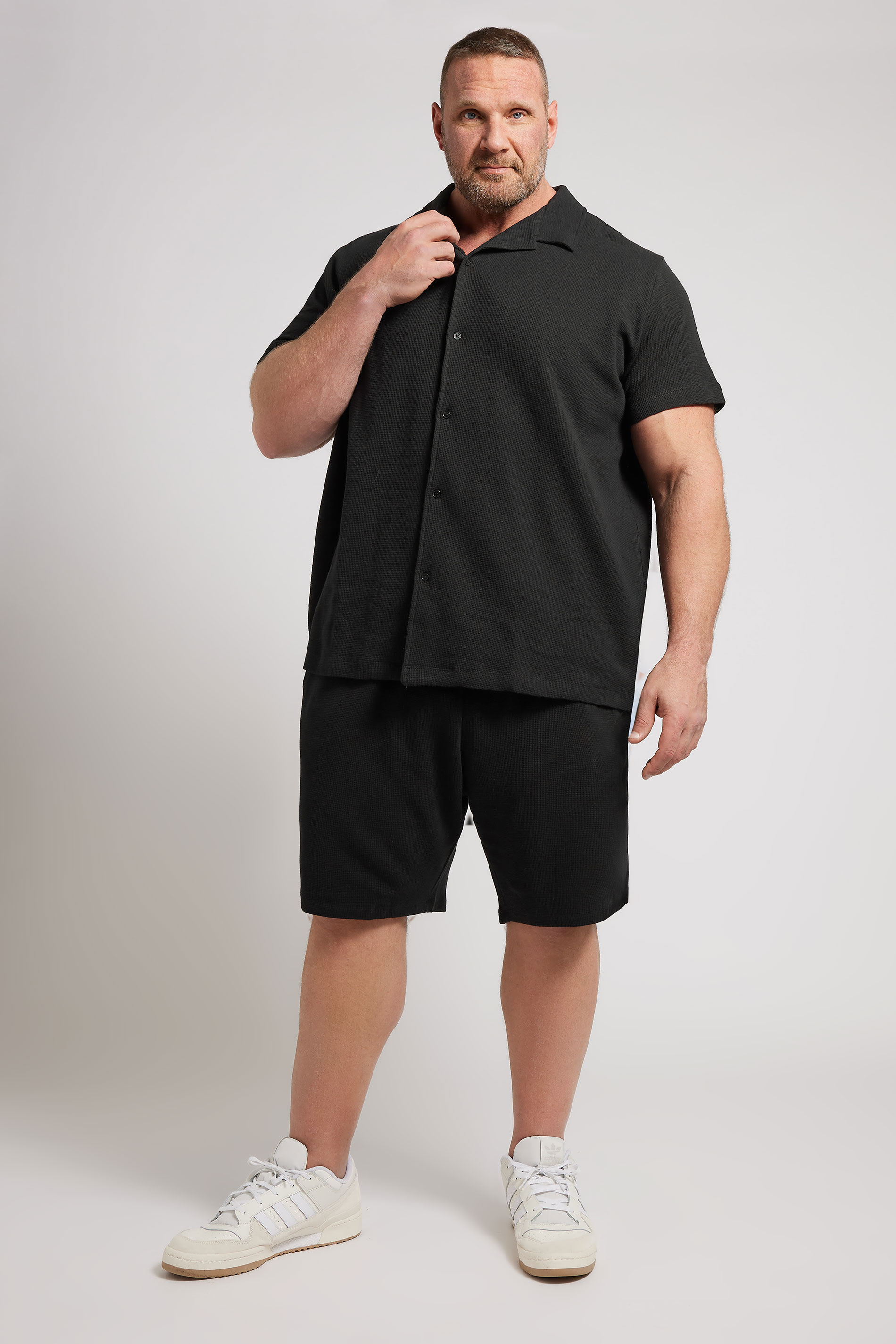 BadRhino Big & Tall Black Textured Shorts | BadRhino 3