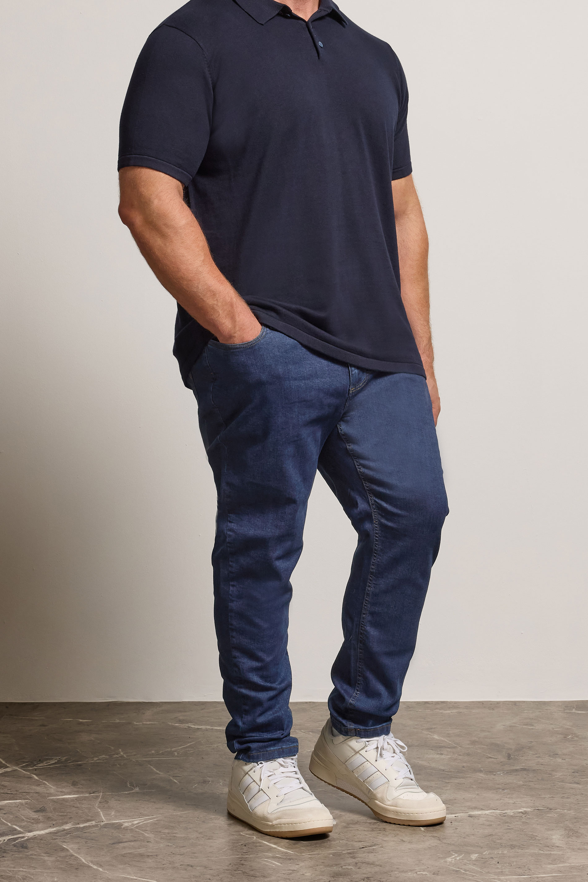 BadRhino Big & Tall Indigo Blue Tapered Fit Stretch Jeans | BadRhino 2