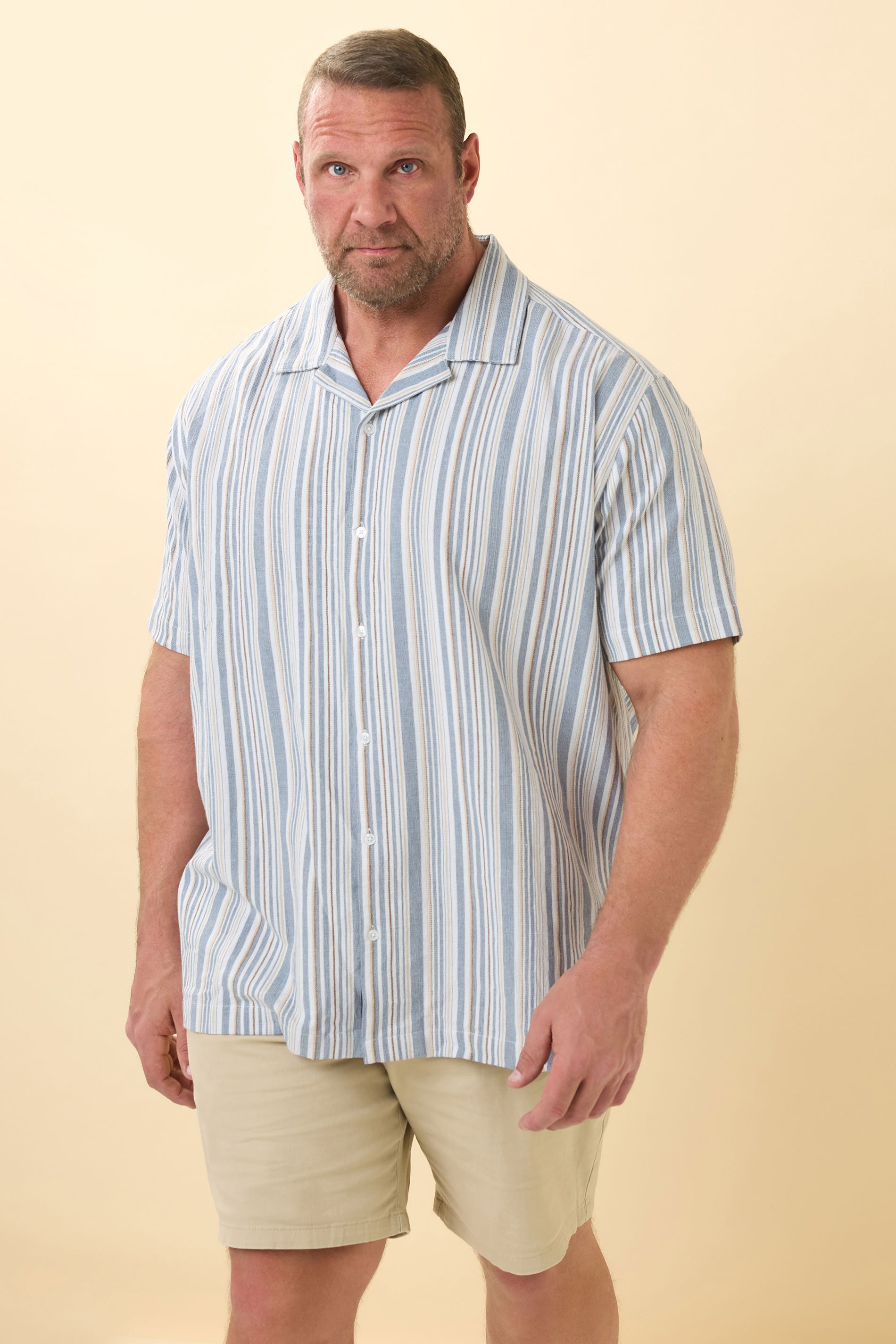 BadRhino Big & Tall White & Blue Stripe Shirt | BadRhino 2