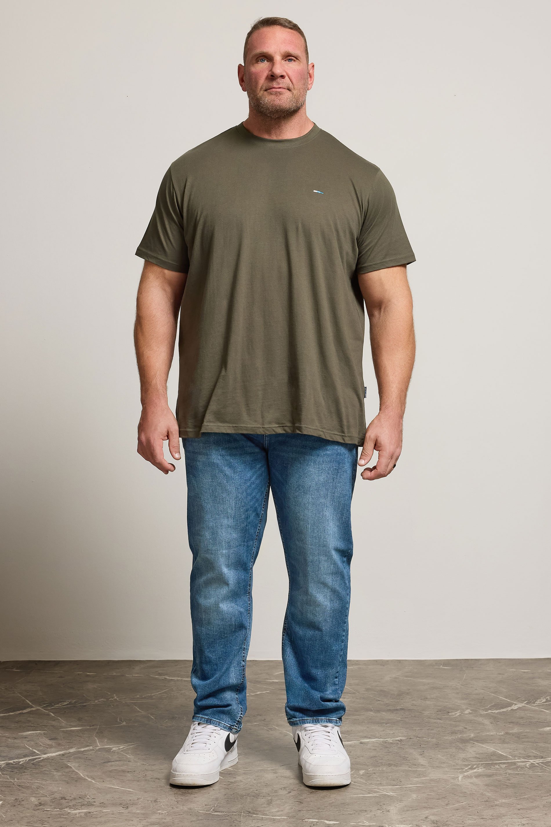 BadRhino Big & Tall Blue Washed Straight Leg Stretch Jeans | BadRhino 2