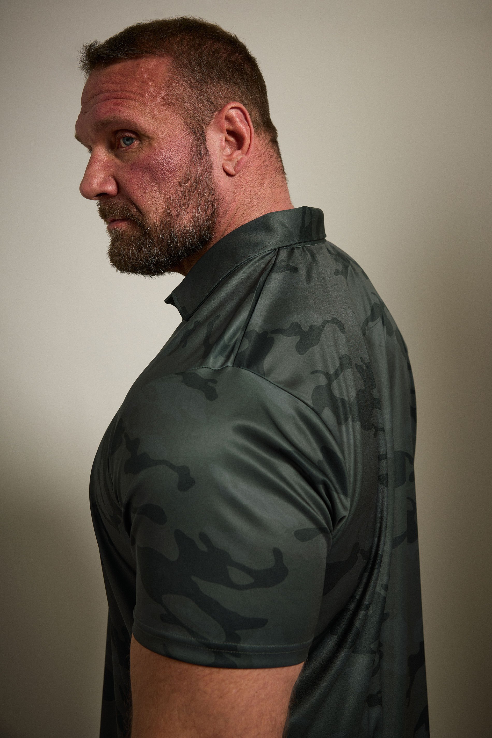 BadRhino Golf Big & Tall Black Camo Print Polo Shirt | BadRhino 5