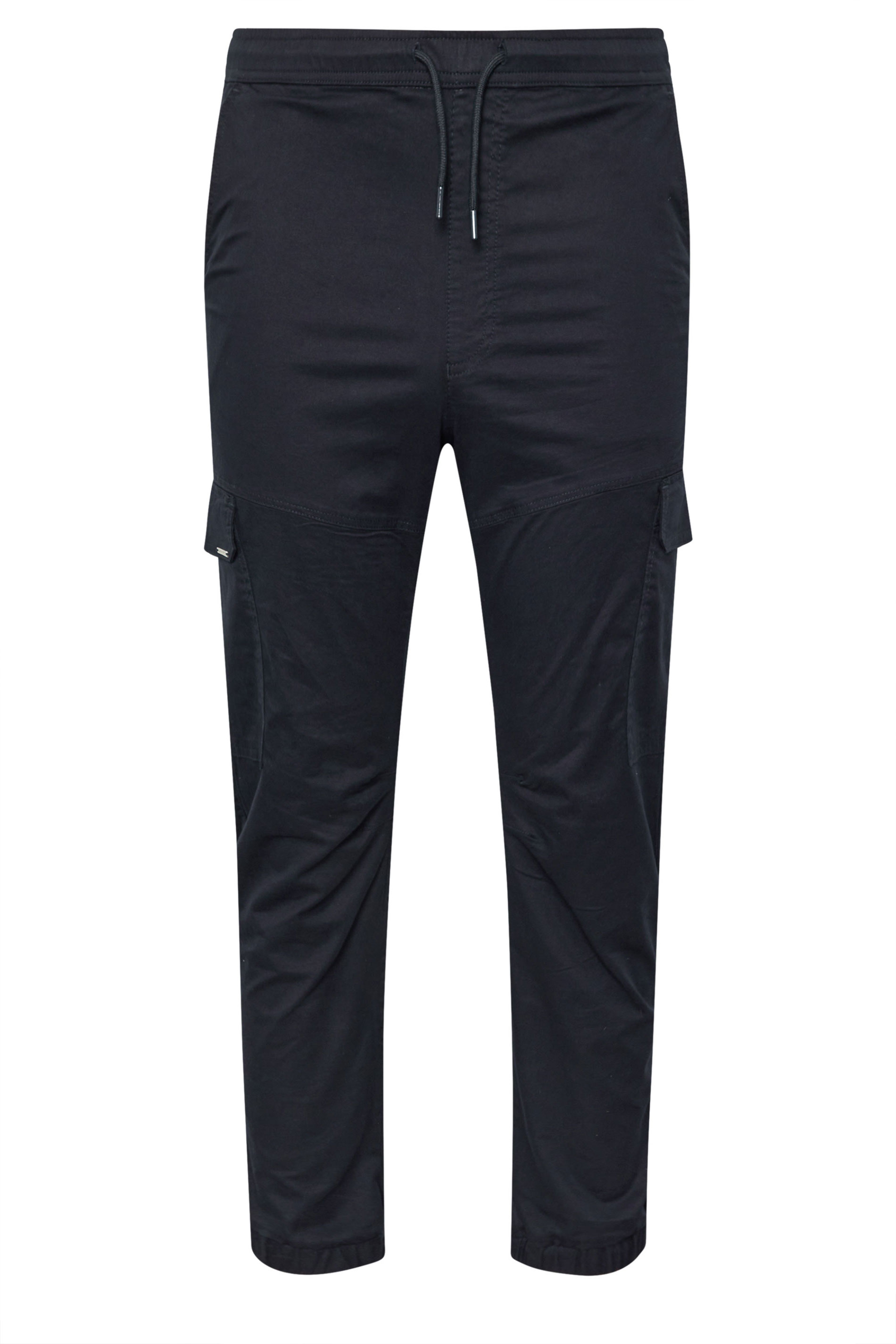 BadRhino Big & Tall Navy Blue Elasticated Waist Cuffed Cargo Trousers | BadRhino 4
