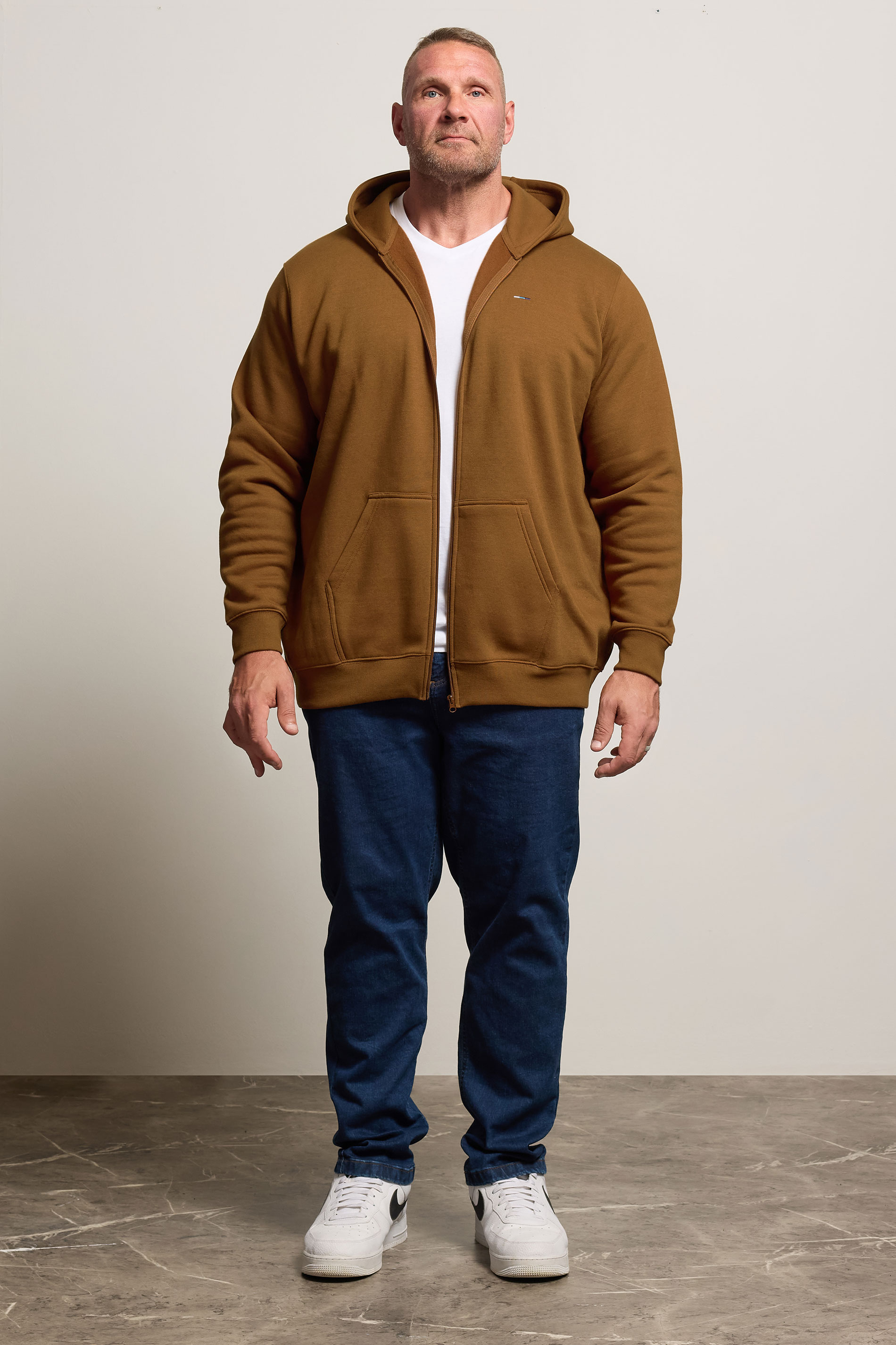 BadRhino Big & Tall Brown Zip Through Hoodie | BadRhino 2