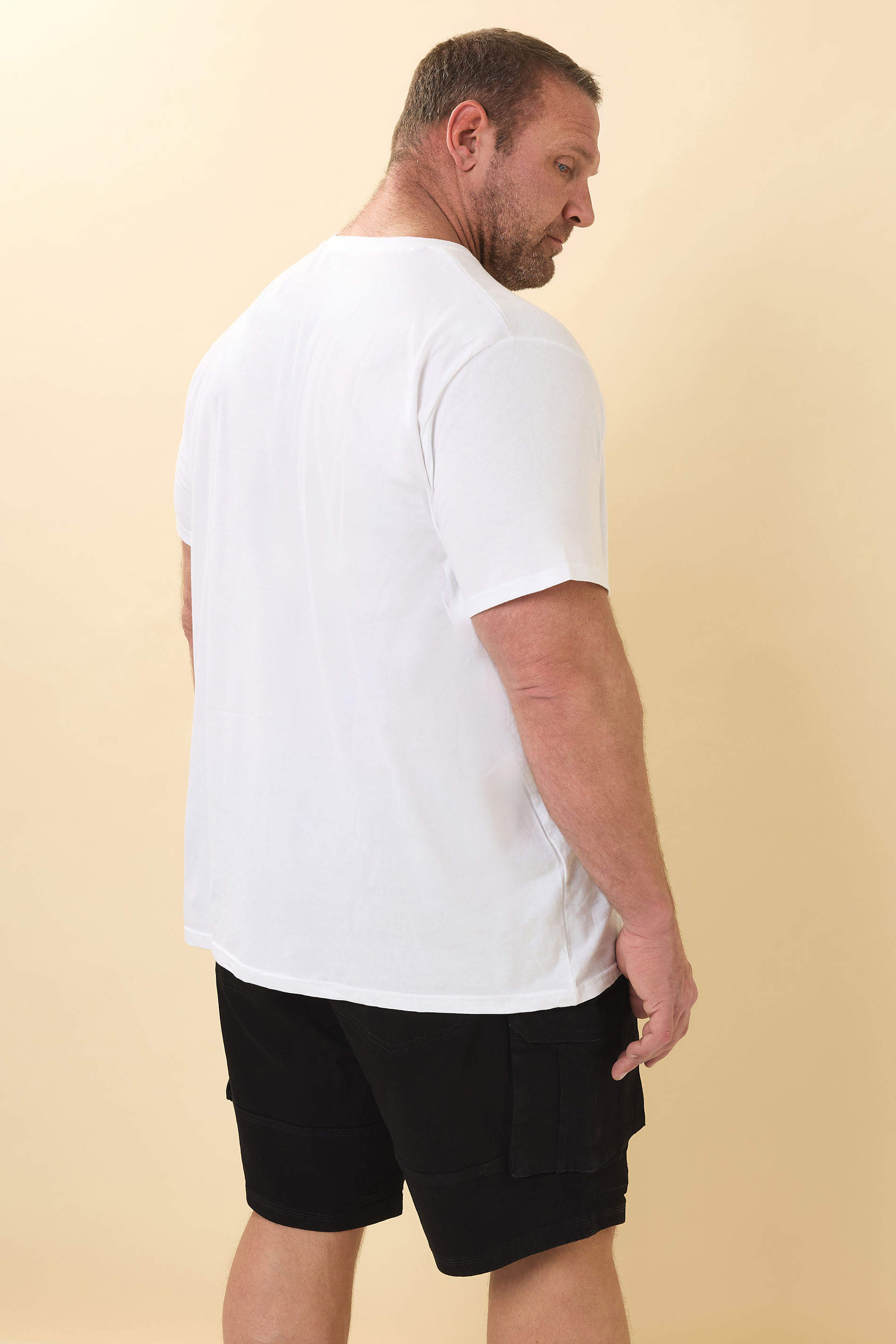 BadRhino Big & Tall Black Elasticated Cargo Denim Shorts | BadRhino 3