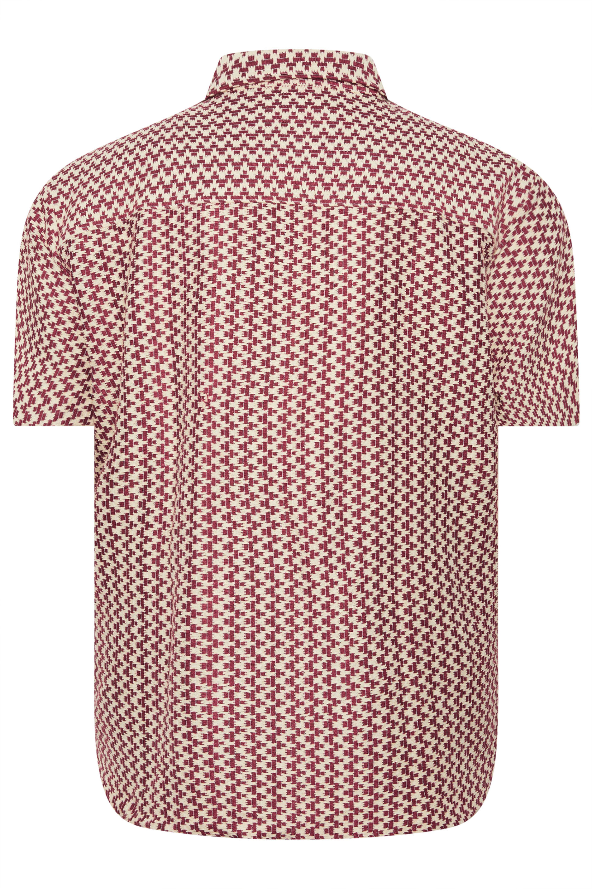 JACK & JONES Big & Tall Cabernet Red Crochet Shirt | BadRhino 4