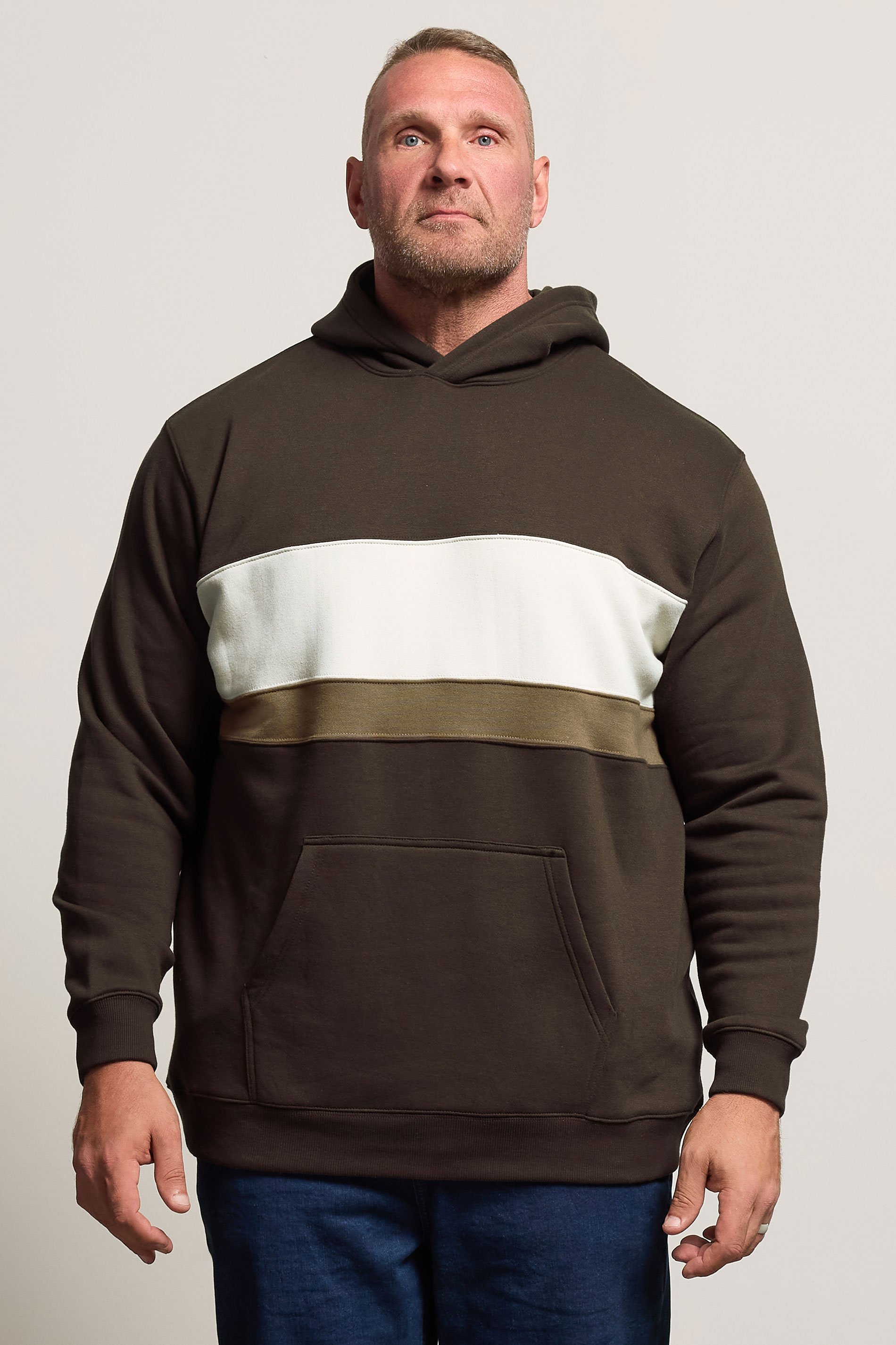 BadRhino Big & Tall Brown Cut & Sew Hoodie | BadRhino 1