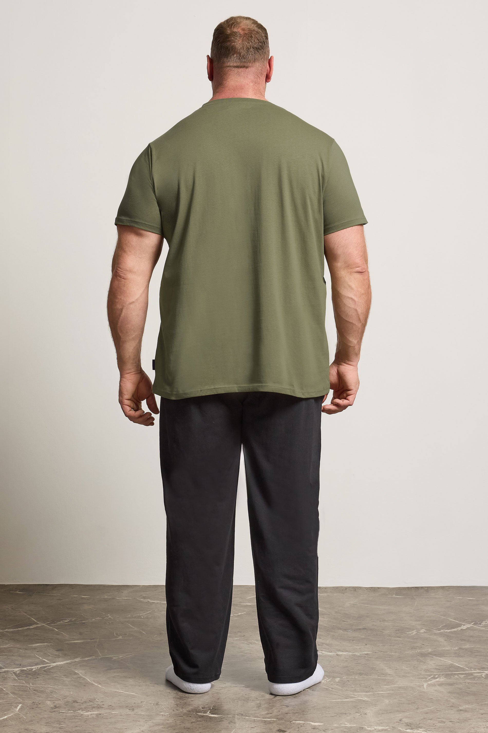 BadRhino Big & Tall Olive Green Lounge Trouser & T-Shirt Set | BadRhino 2