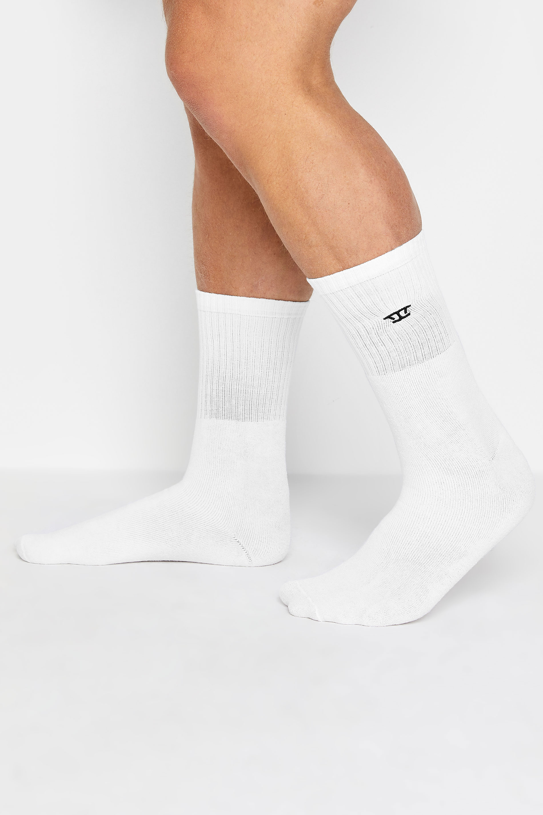 D555 2 PACK White Sports Socks | BadRhino 2