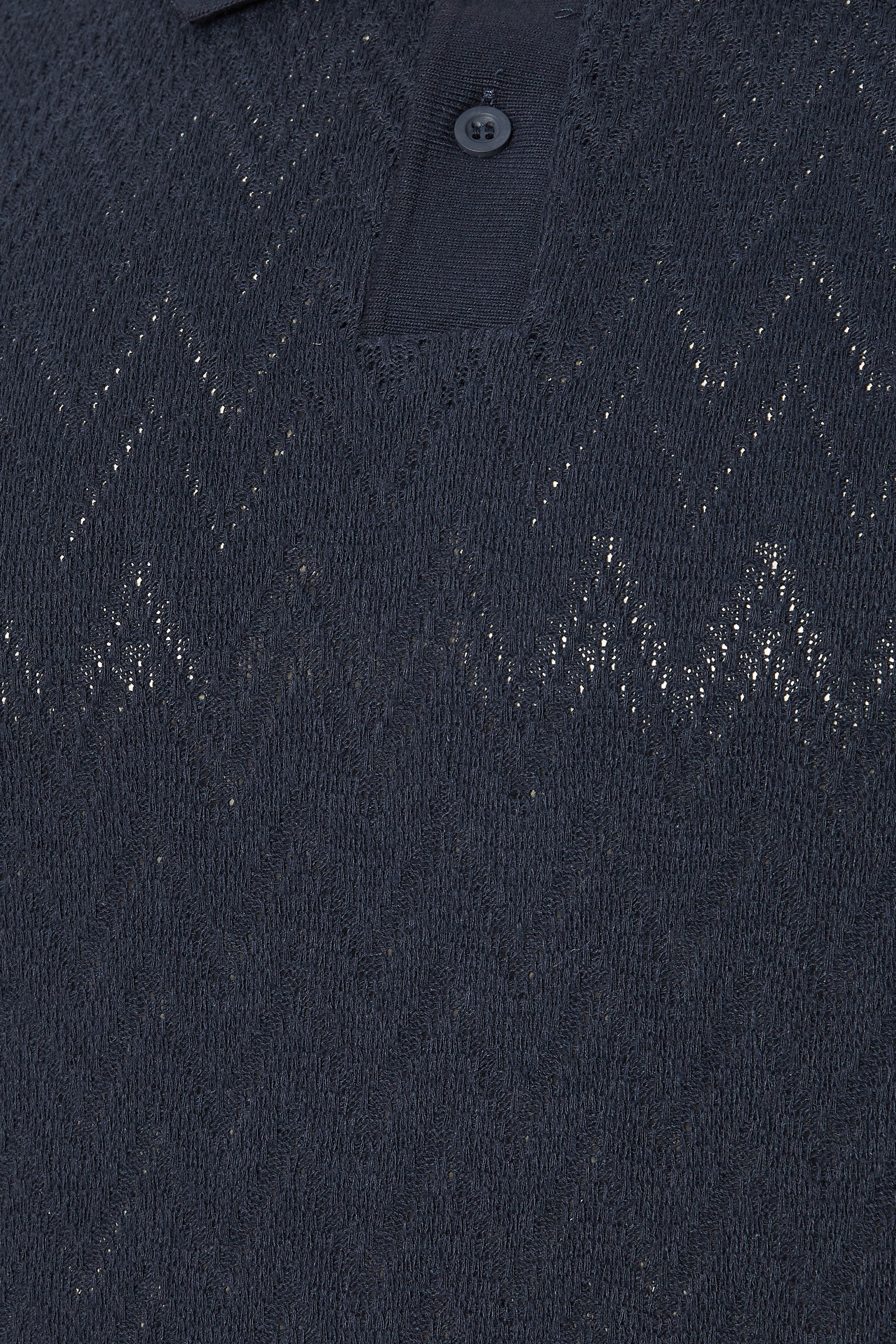 JACK & JONES Big & Tall Navy Blue Jacquard Polo Shirt | BadRhino 5