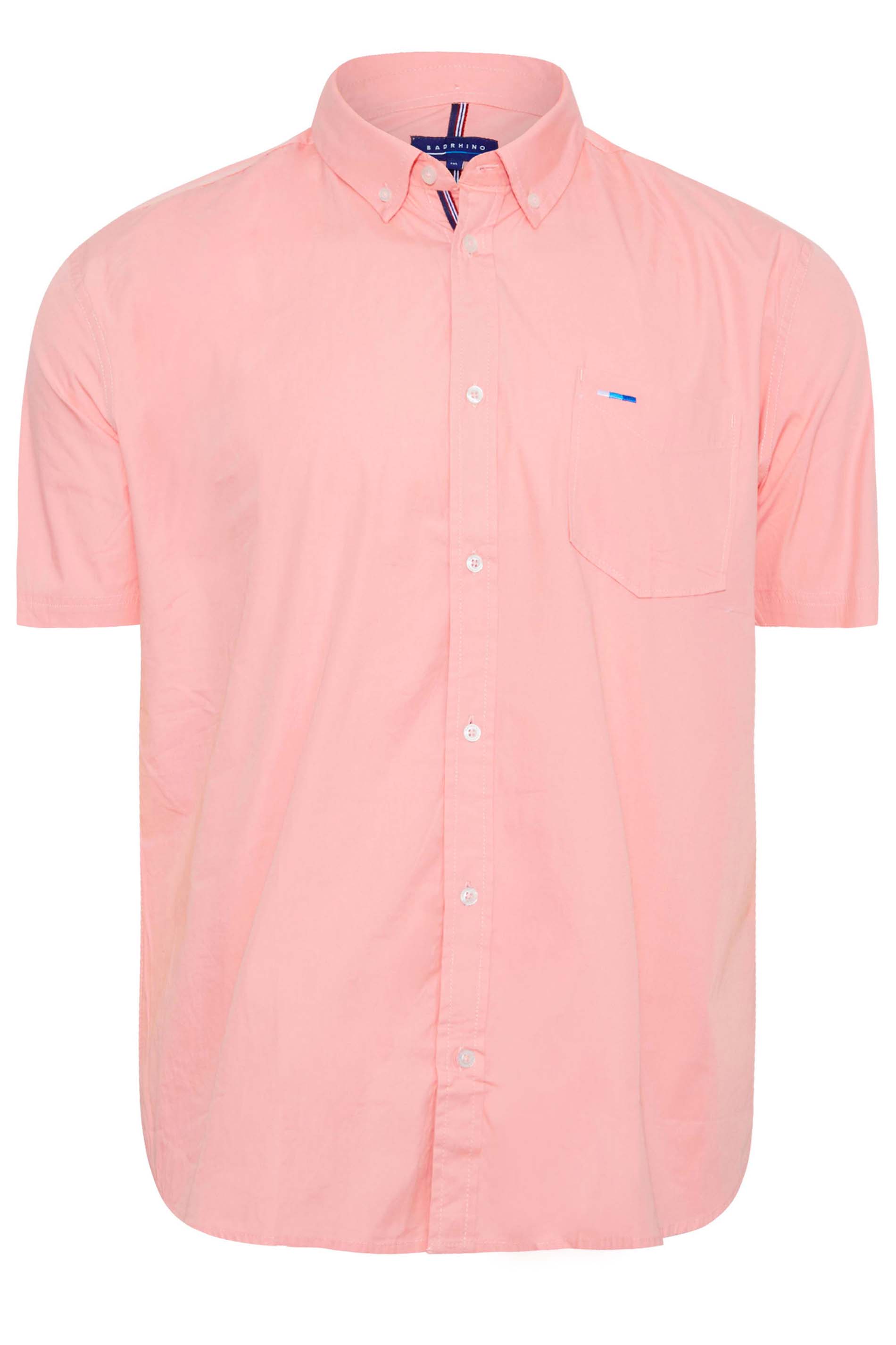 BadRhino Pink Cotton Poplin Short Sleeve Shirt | BadRhino 3
