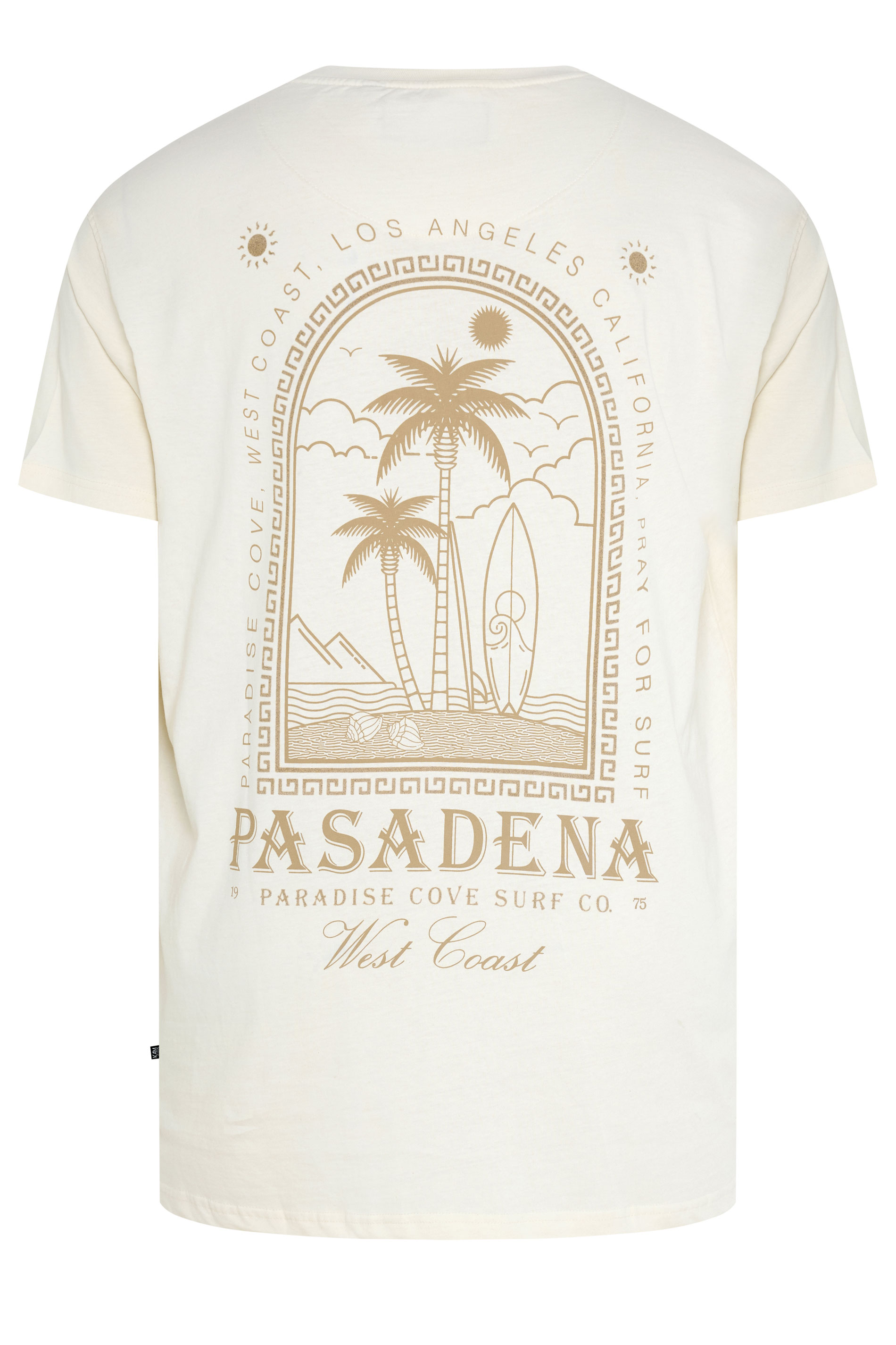 KAM Big & Tall White Pasedena Print T-Shirt | BadRhino 2