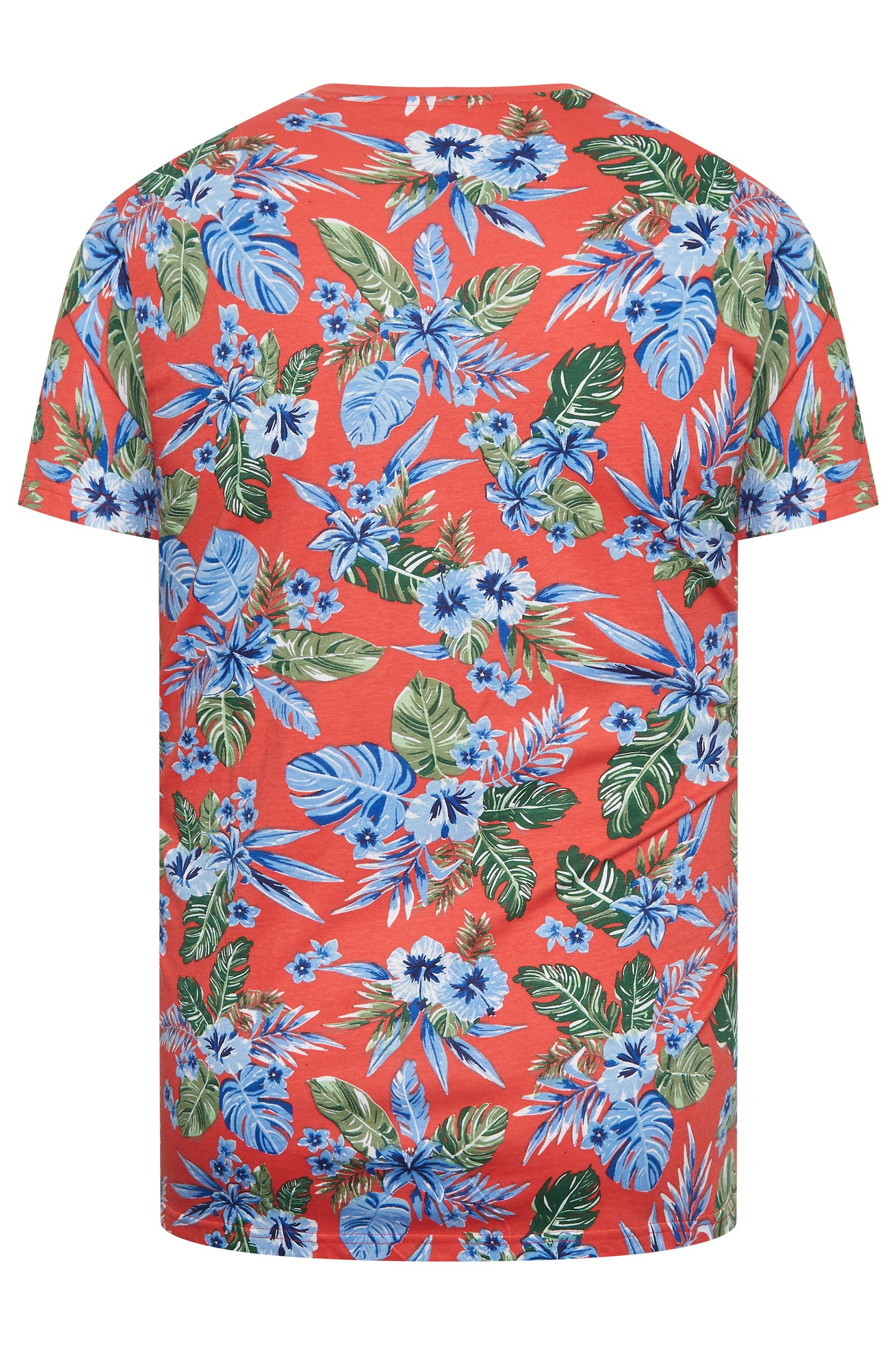 BadRhino Big & Tall Plus Size Red Tropical Print T-Shirt | BadRhino  4