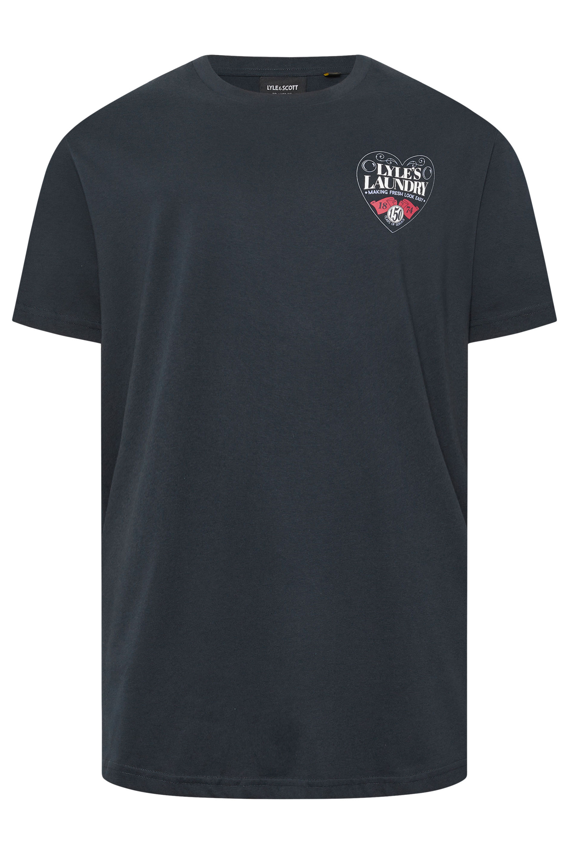 LYLE & SCOTT Big & Tall Navy Blue Laundry Graphic T-Shirt | BadRhino 2