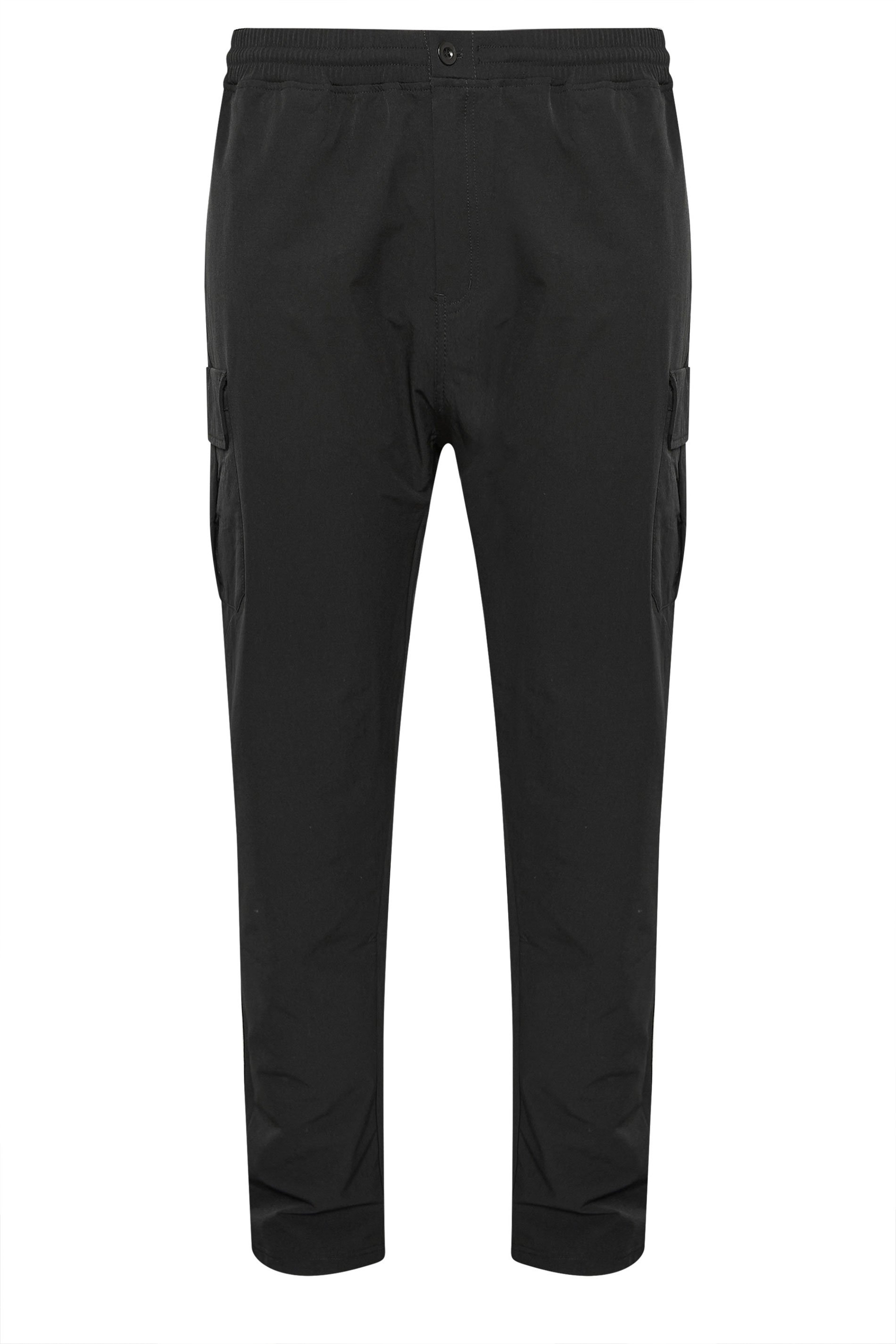 D555 Big & Tall Black Stretch Open Hem Joggers | BadRhino 4