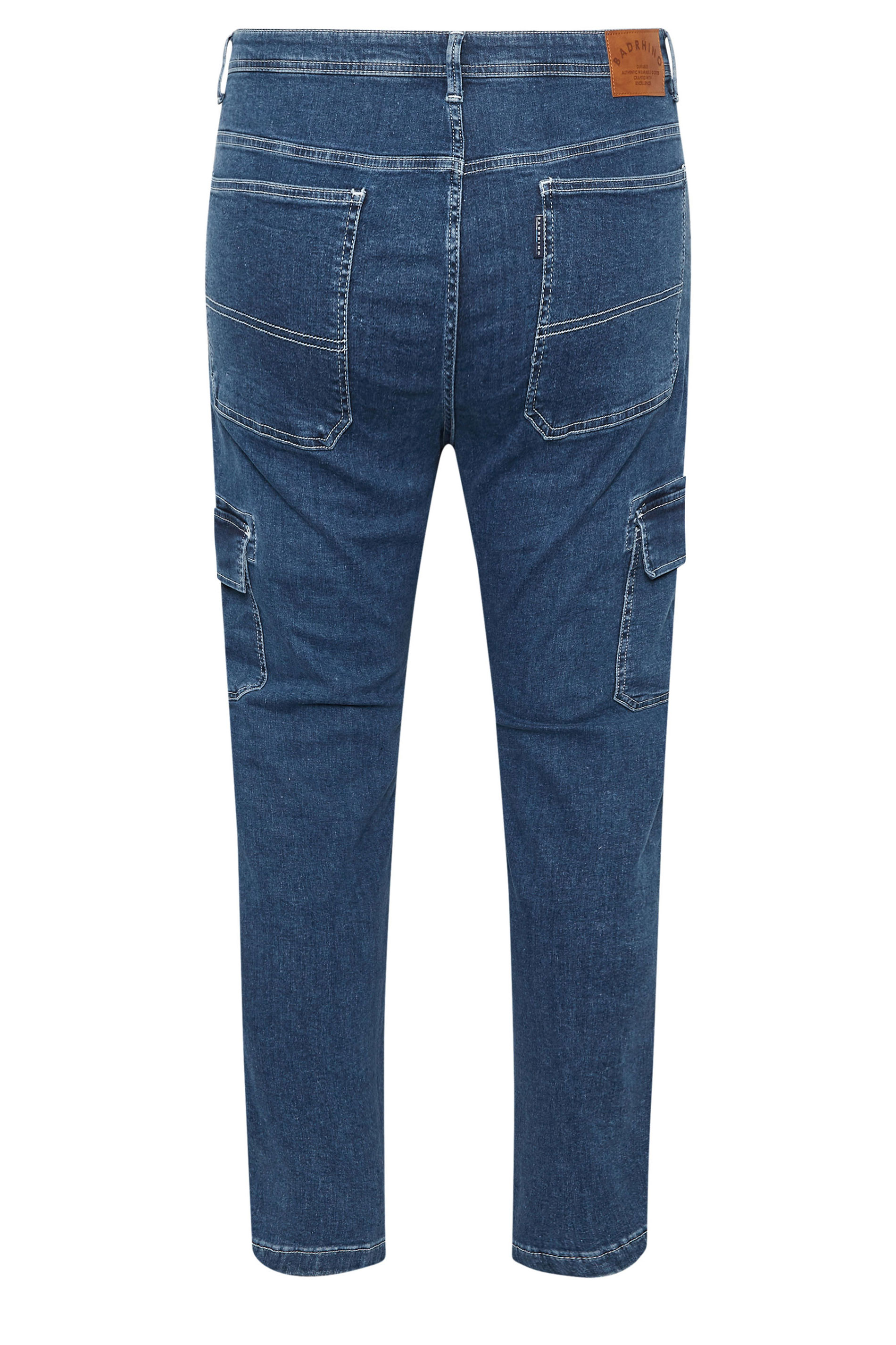 BadRhino Big & Tall Blue Stretch Cargo Jeans | BadRhino 7