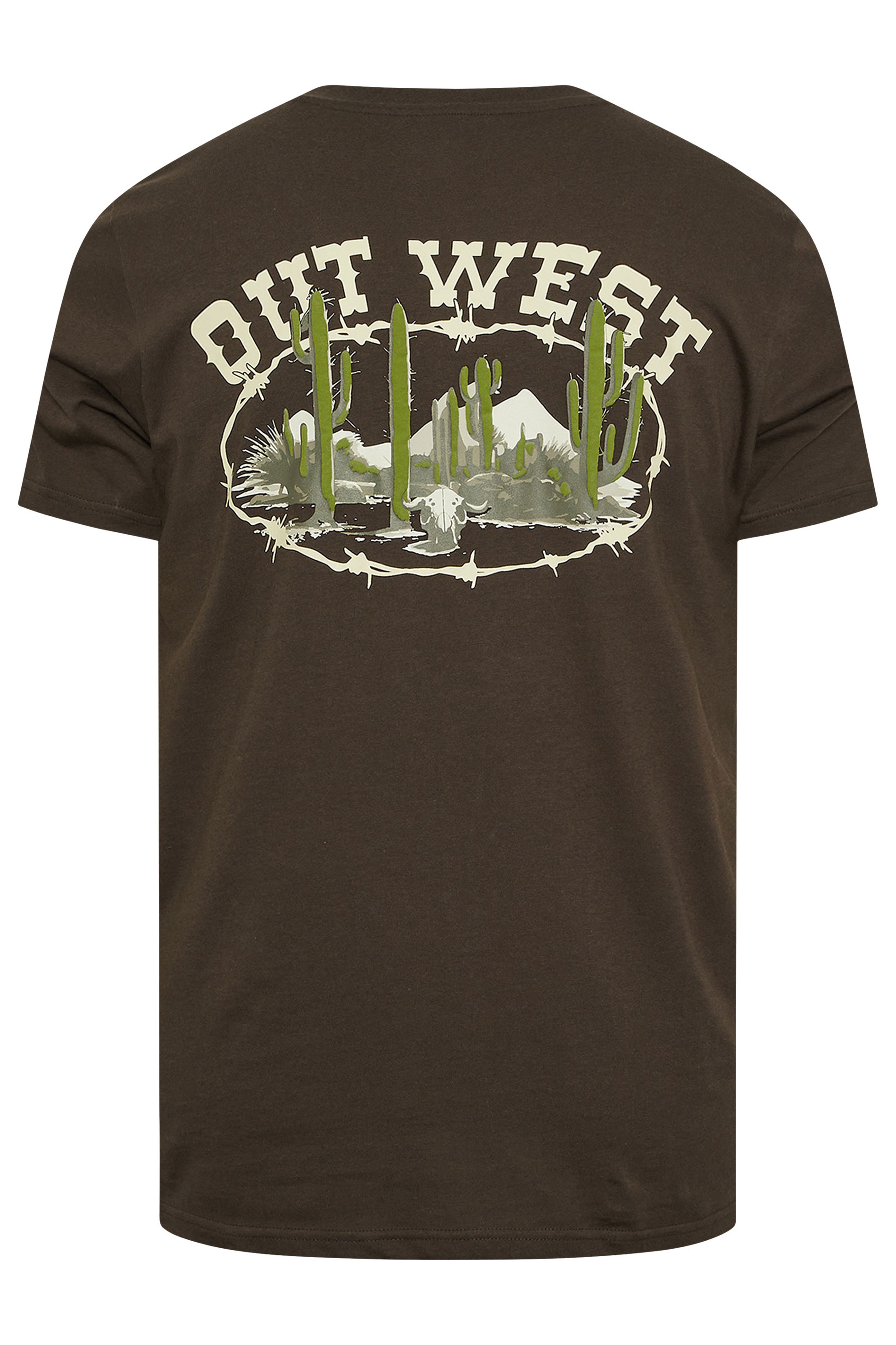 BadRhino Big & Tall Chocolate Brown 'Out West' Graphic T-Shirt | BadRhino 8