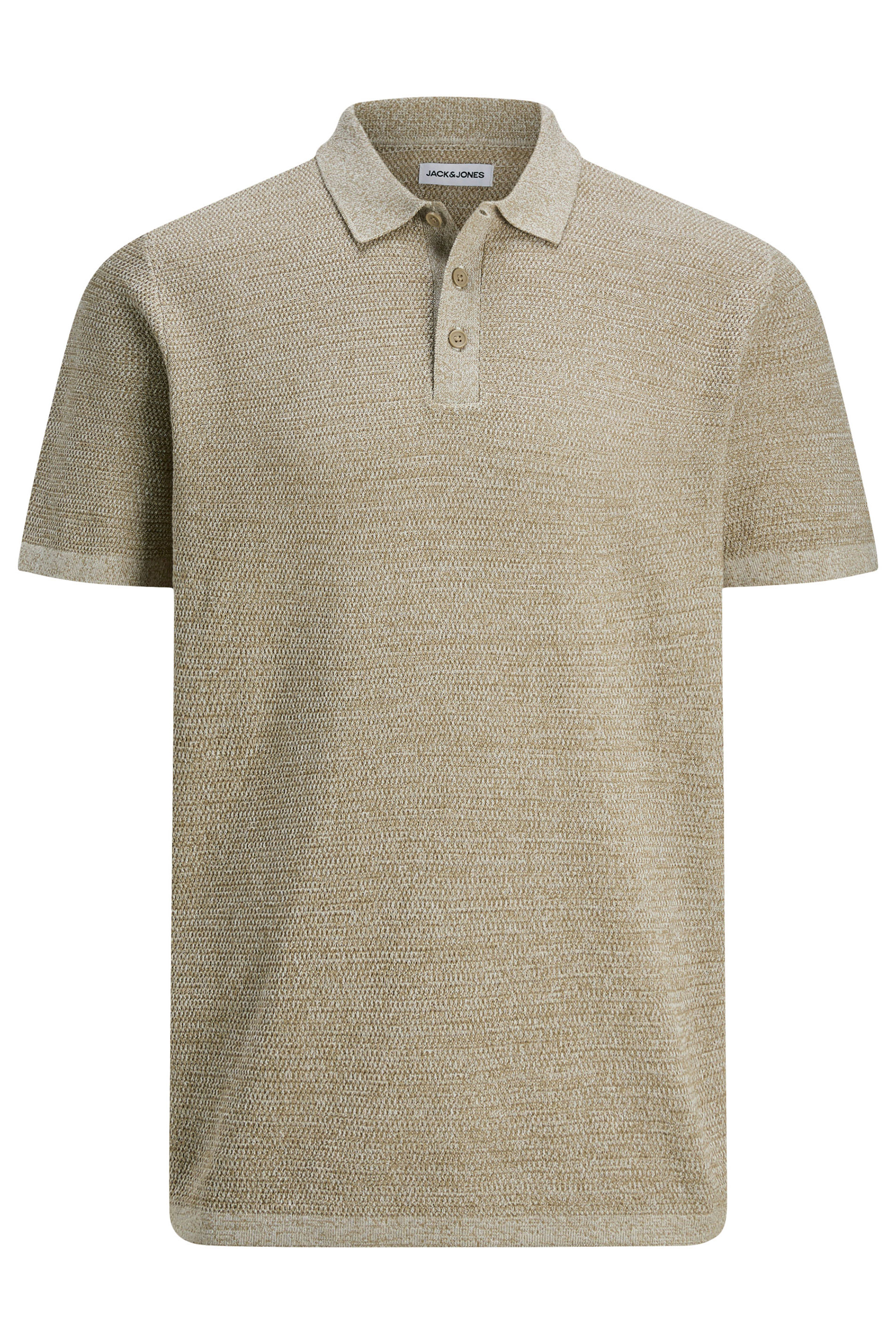 JACK & JONES Big & Tall Coriander Green Relaxed Knitted Polo | BadRhino 2
