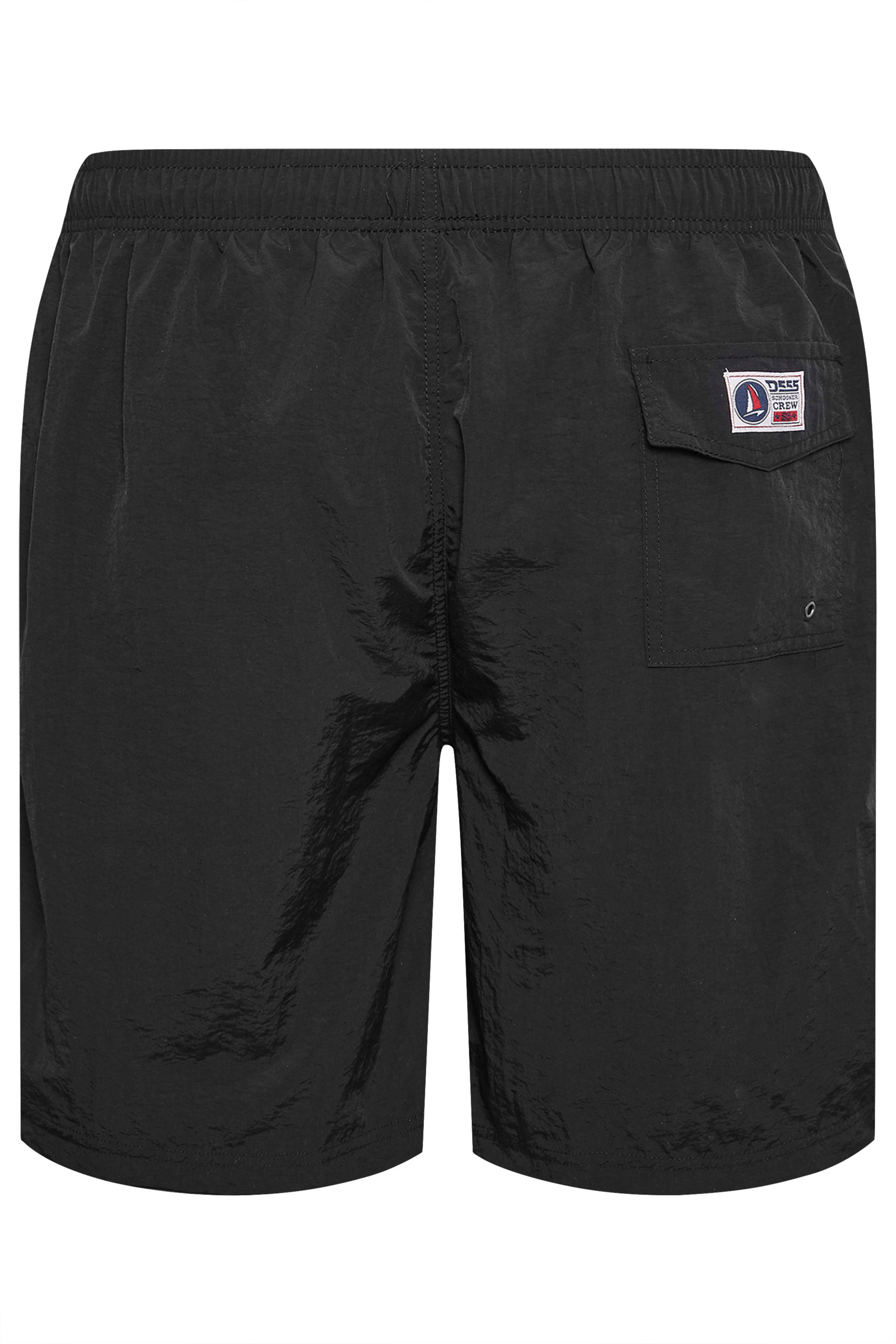 D555 Big & Tall Black Full Length Swim Shorts  5