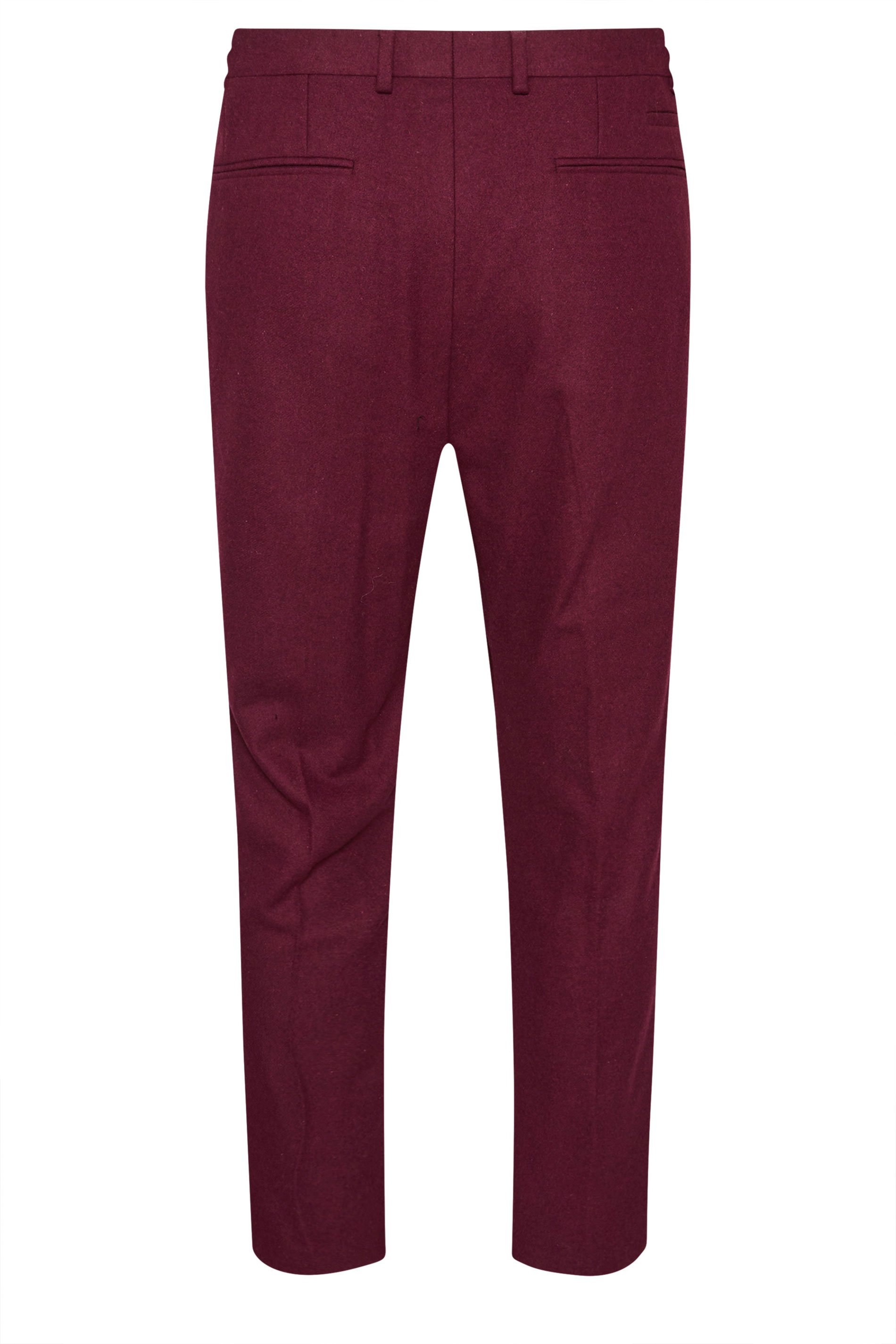 BadRhino Tailoring Big & Tall Burgundy Red Tweed Suit Trouers | BadRhino 6