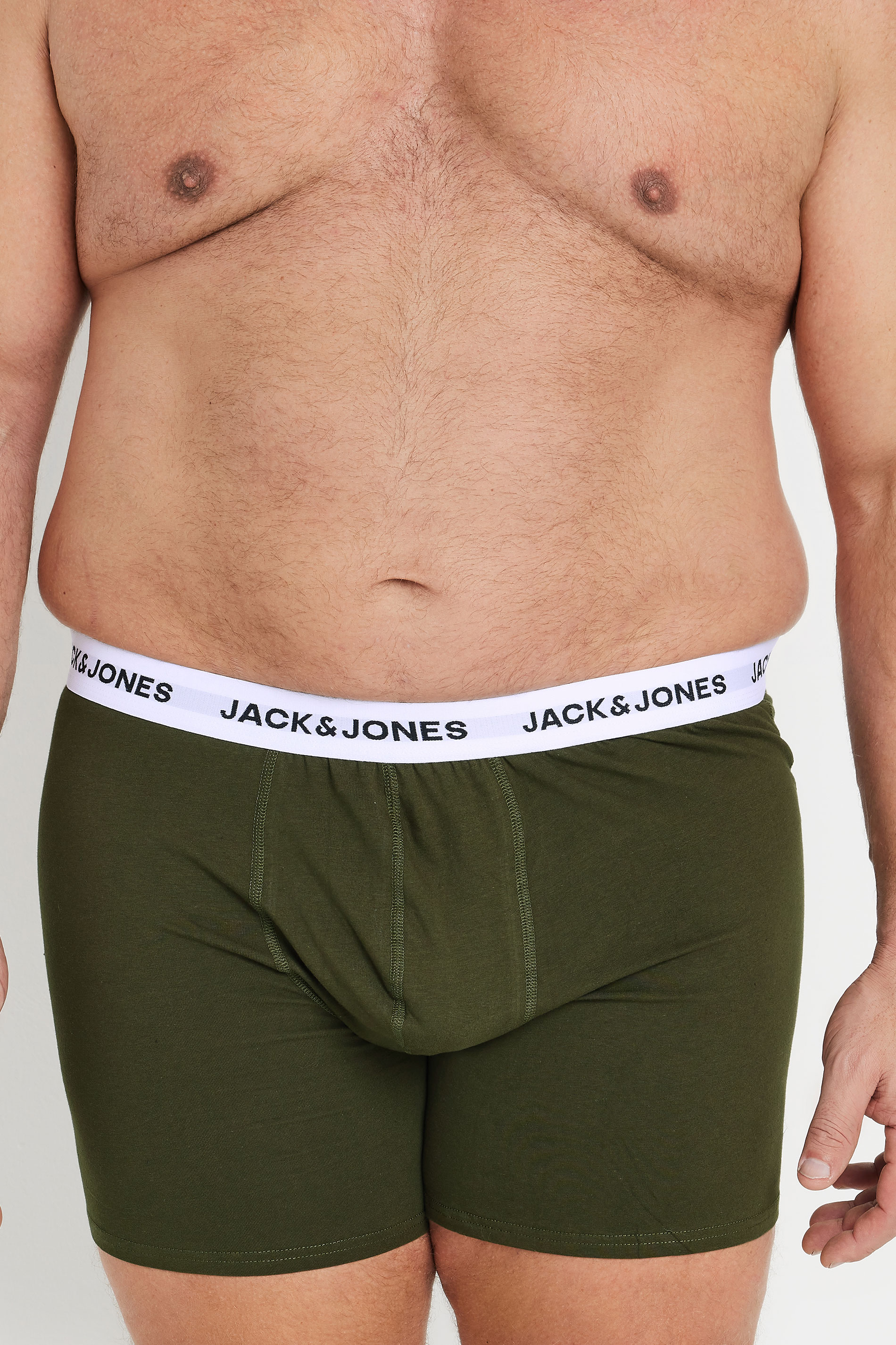 JACK & JONES Big & Tall 5 PACK Green & Black Boxers | BadRhino 3