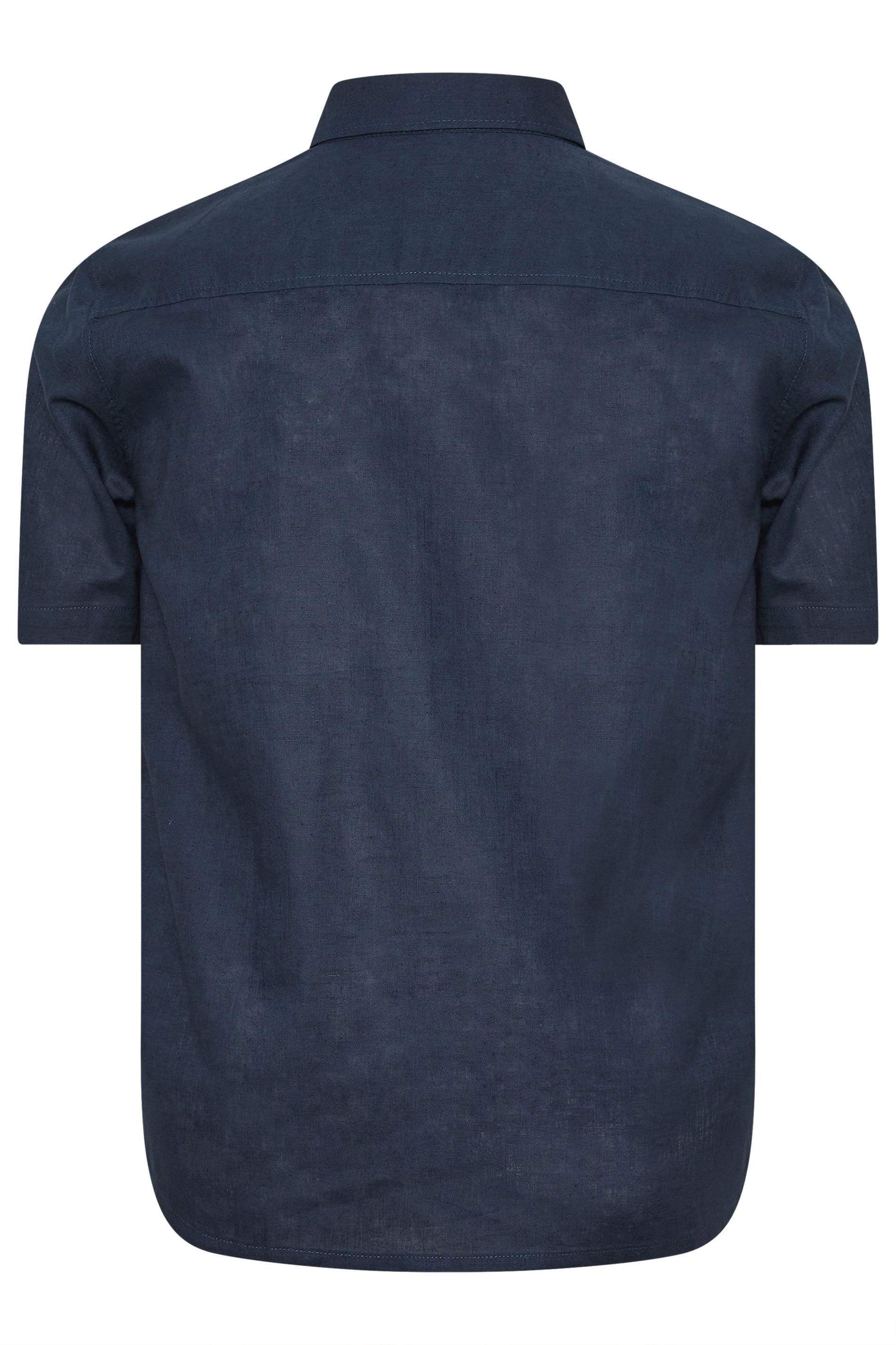BadRhino Navy Blue Short Sleeve Linen Shirt | BadRhino 2