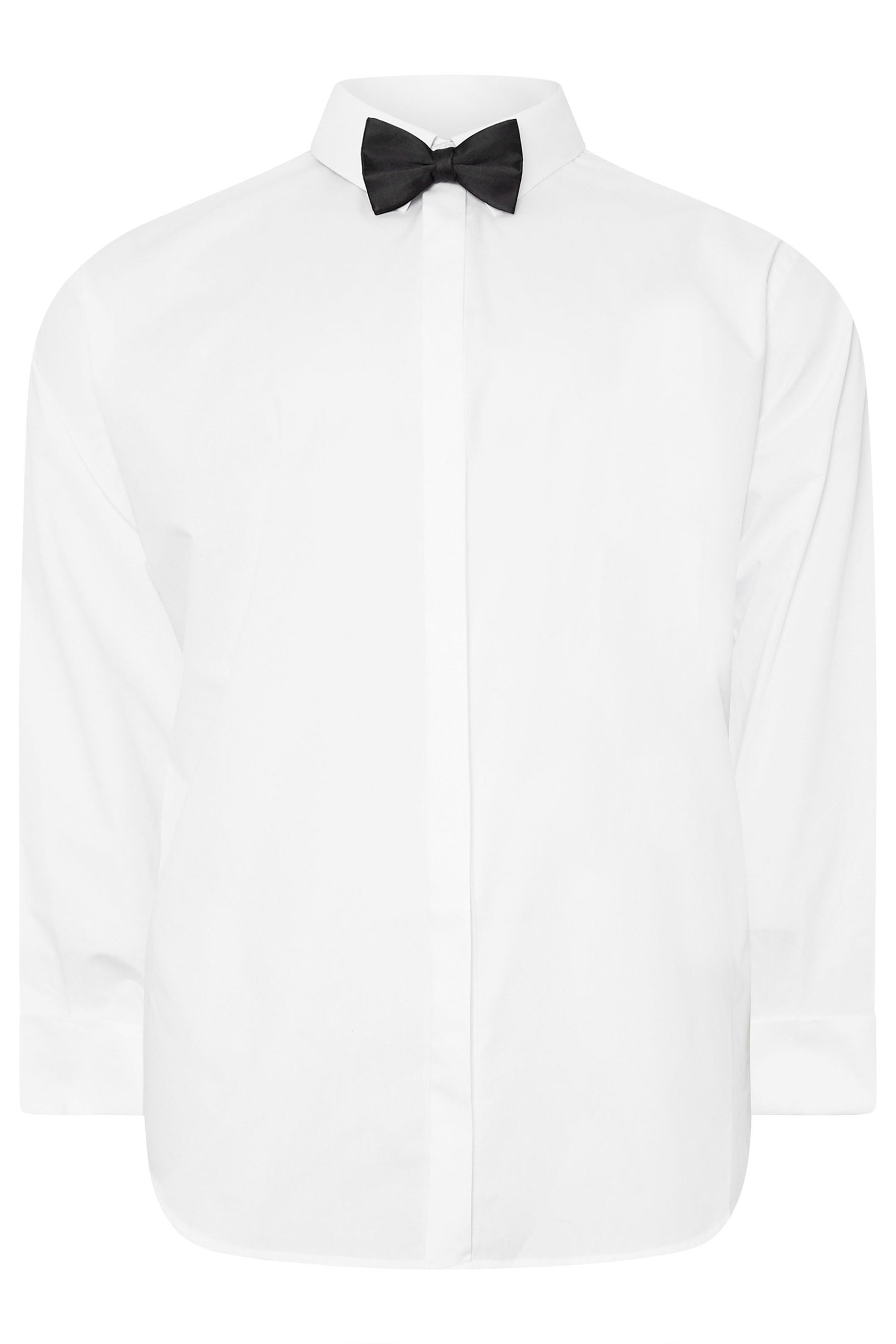 BadRhino Big & Tall White Long Sleeve Formal Shirt | BadRhino 3