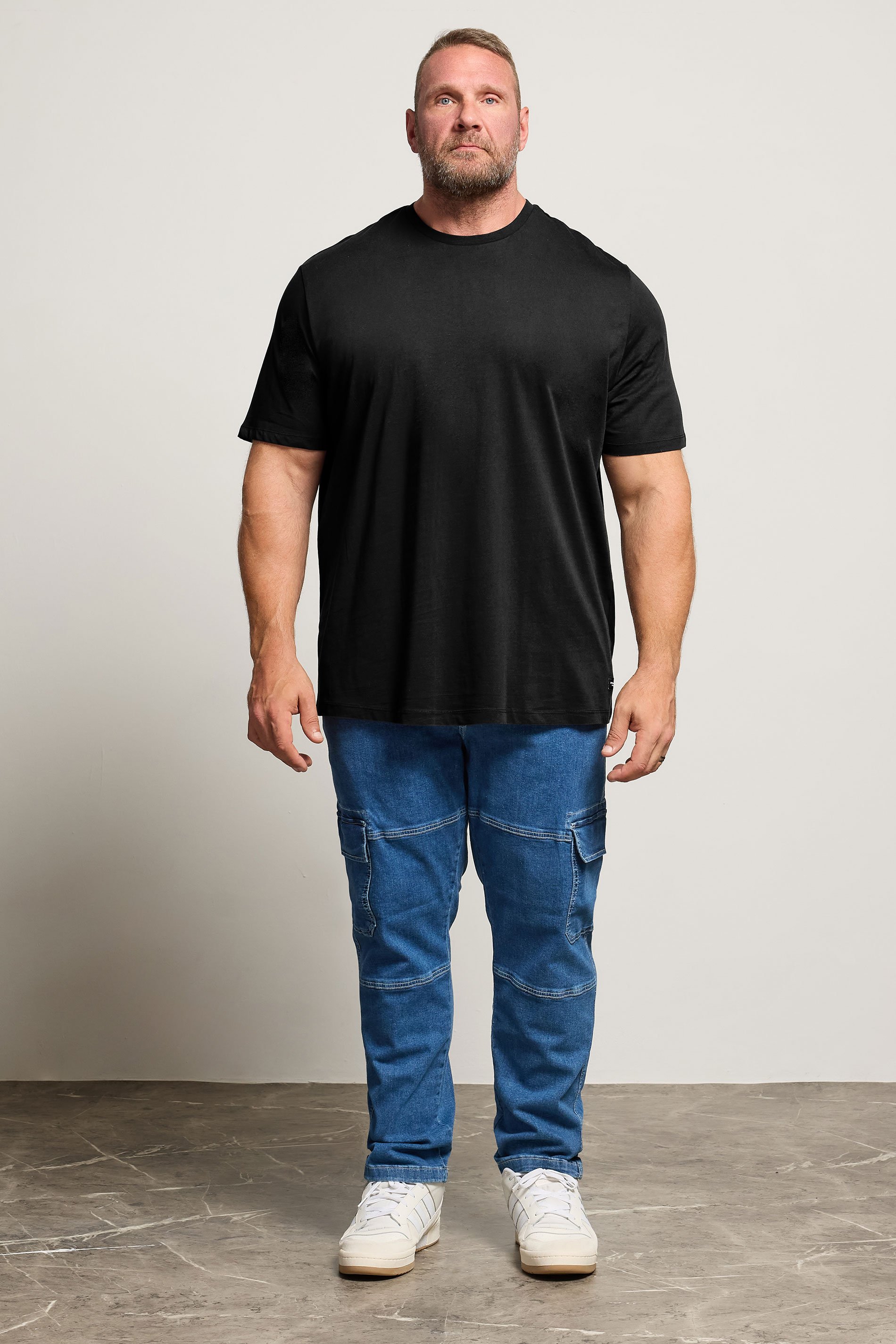 JACK & JONES Big & Tall Black Basic T-Shirt | BadRhino 2
