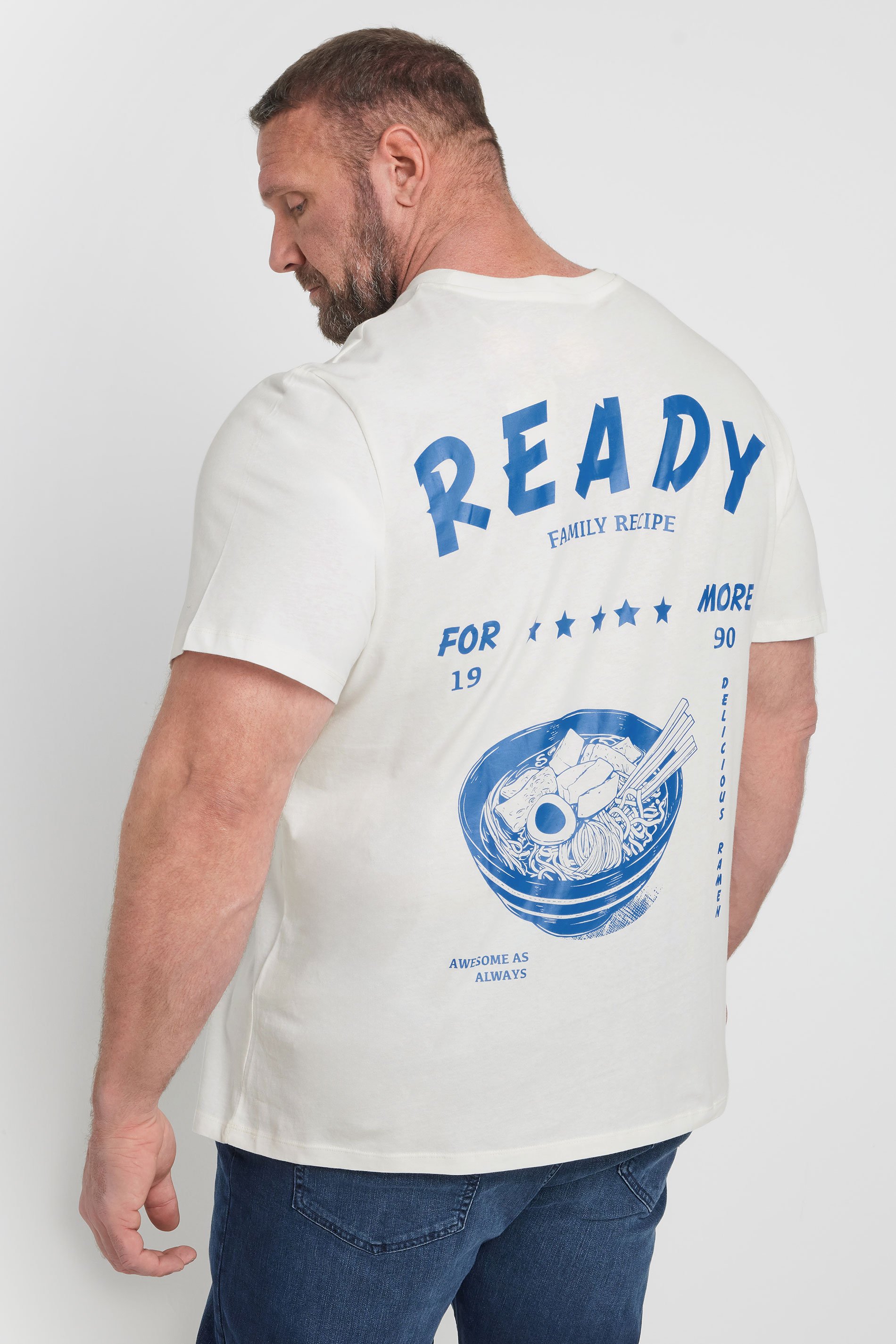 JACK & JONES Big & Tall White Graphic T-Shirt | BadRhino 2