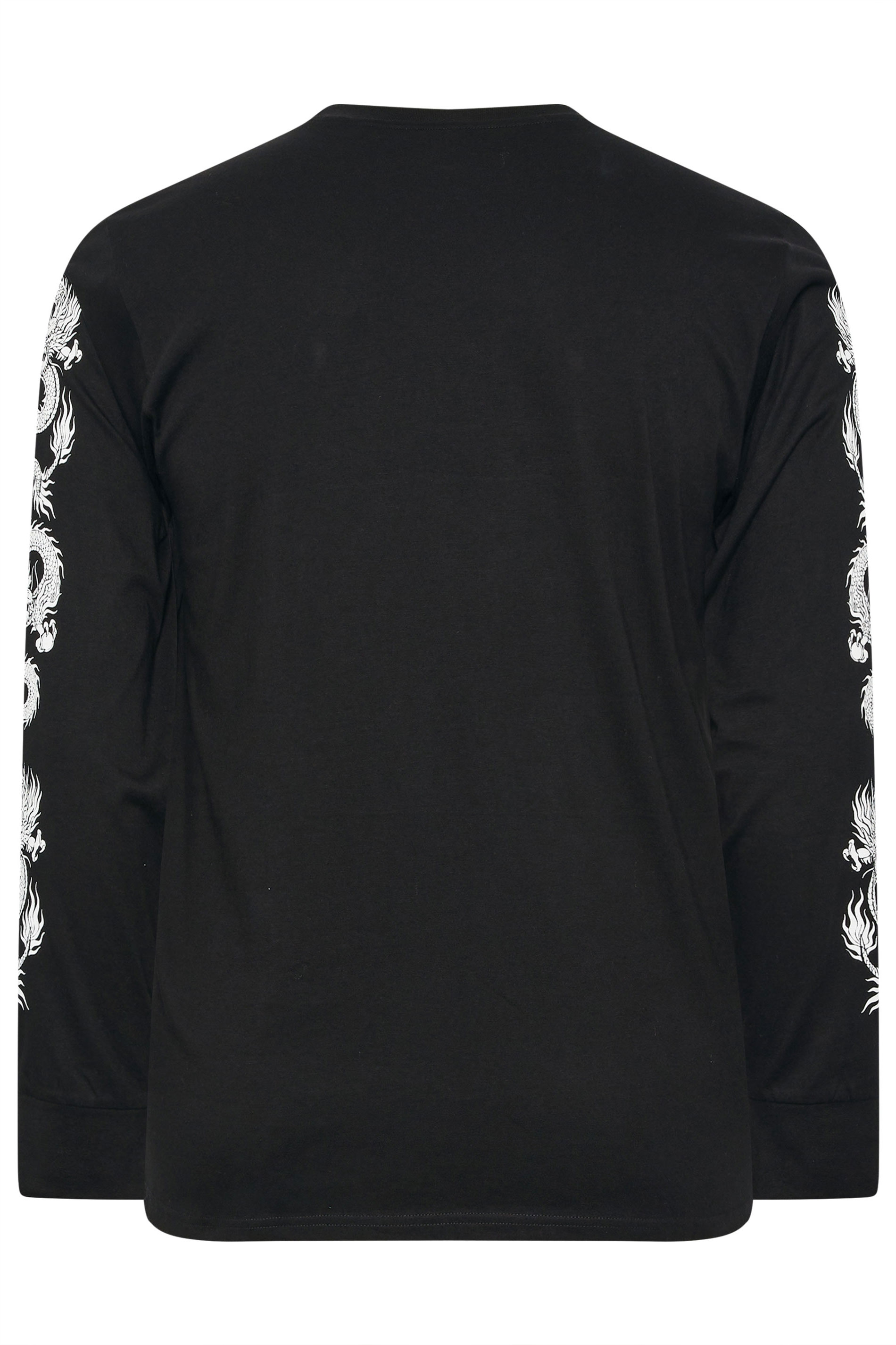 BadRhino Big & Tall Black Long Sleeve Dragon Graphic T-shirt | BadRhino 2