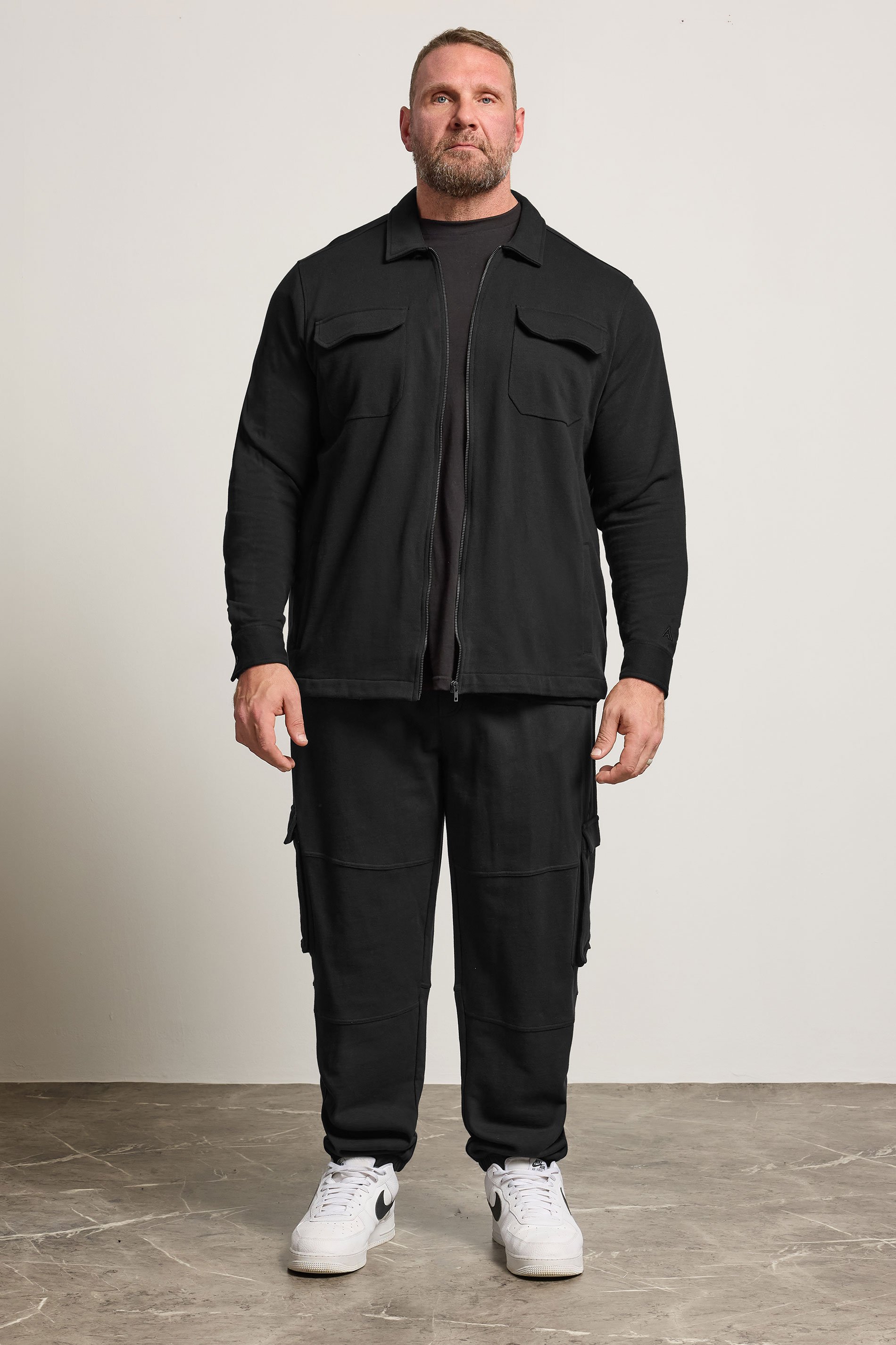 STUDIO A Big & Tall Black Cargo Joggers | BadRhino 2