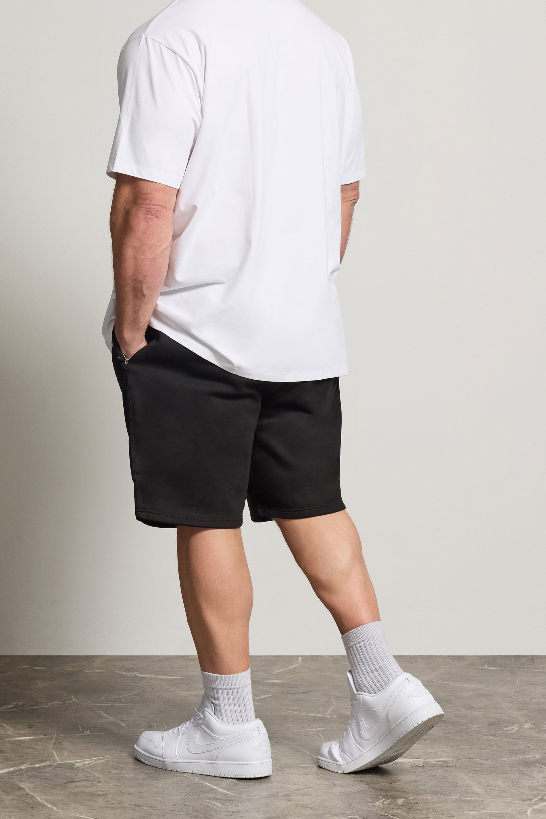 BadRhino Big & Tall Black Zip Pocket Jogger Shorts | BadRhino 2