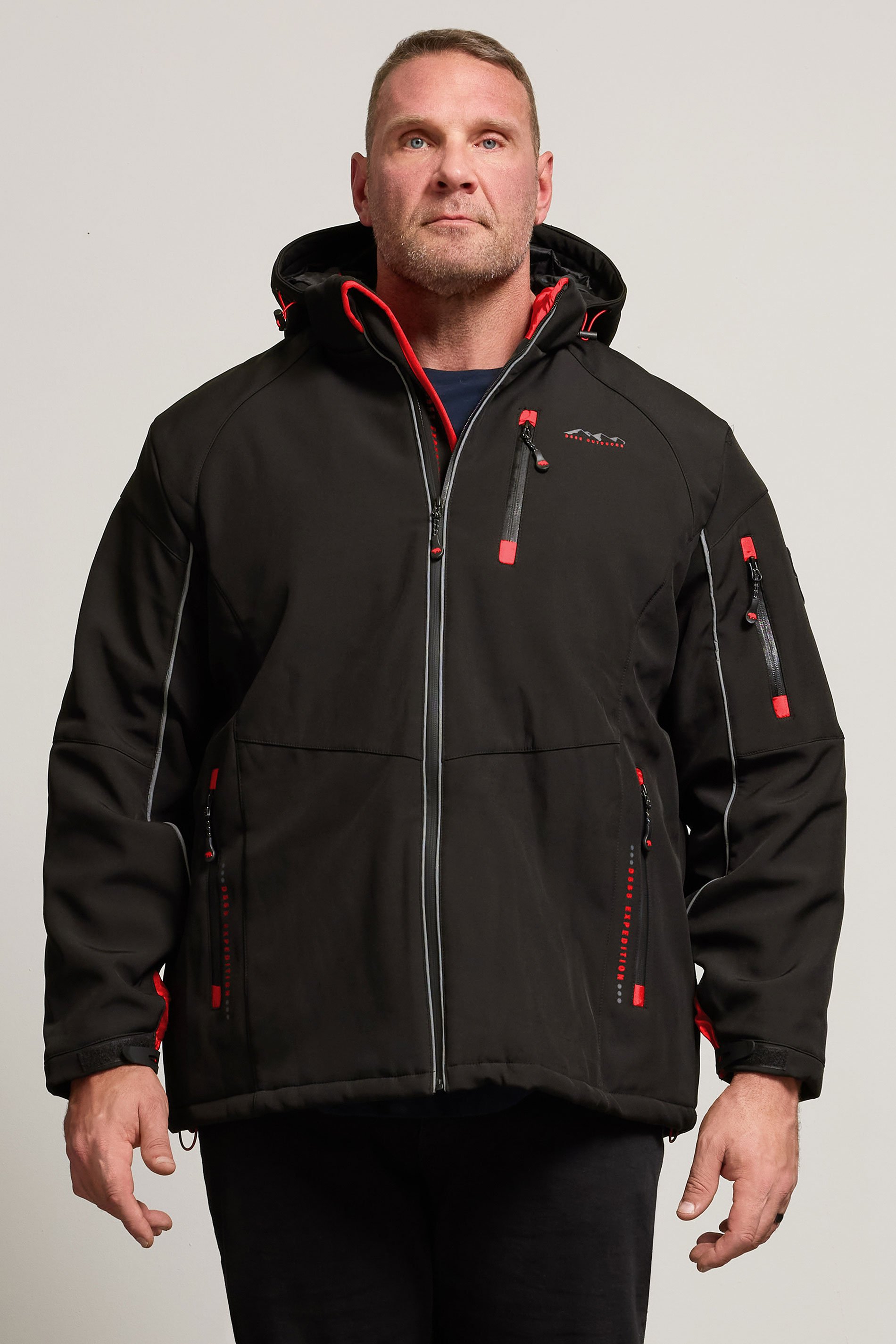 D555 Big & Tall Black Padded Soft Shell Jacket | BadRhino 1