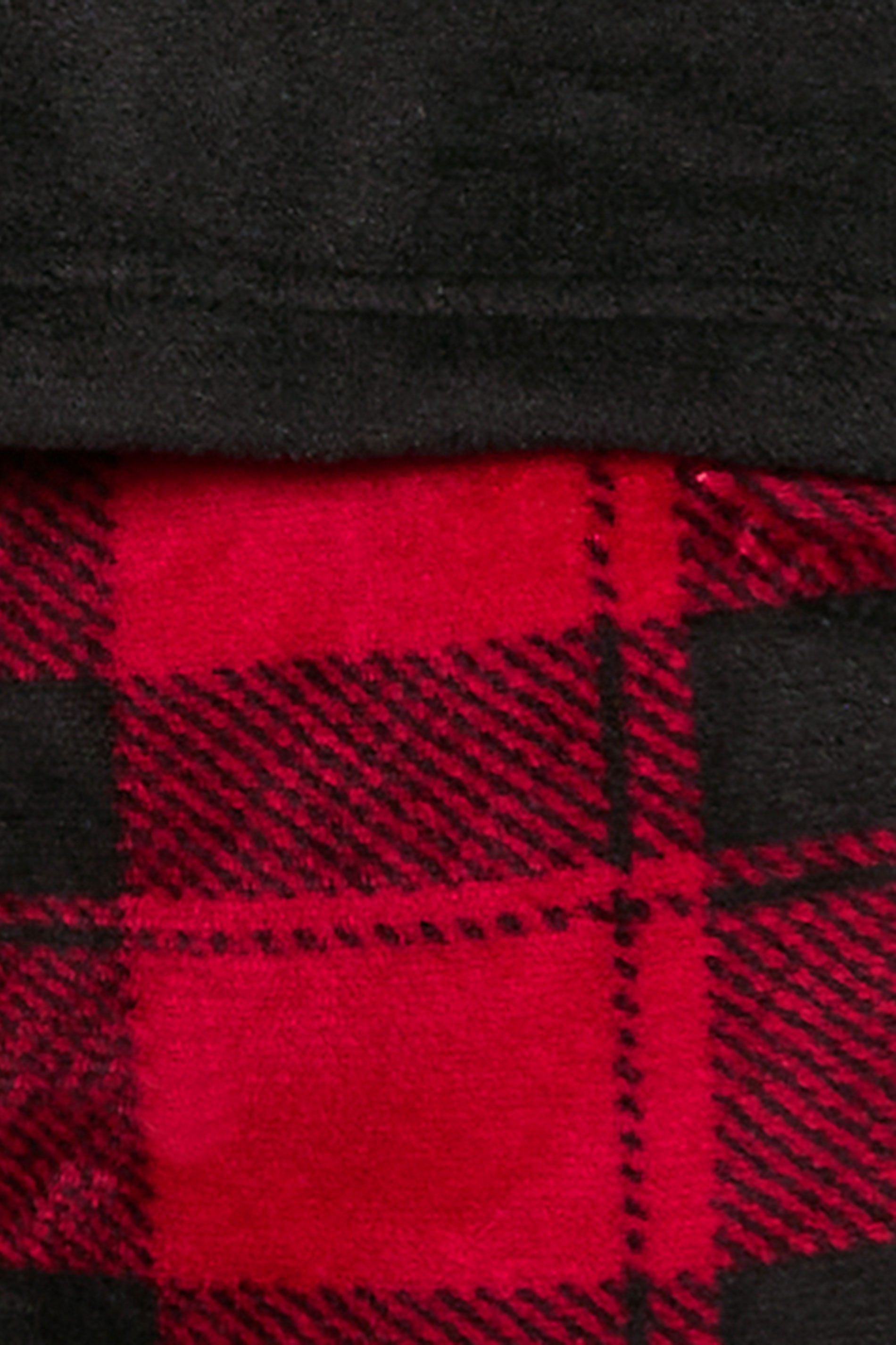 BadRhino Big & Tall Black & Red Tartan Fleece Pyjama Set | BadRhino 3