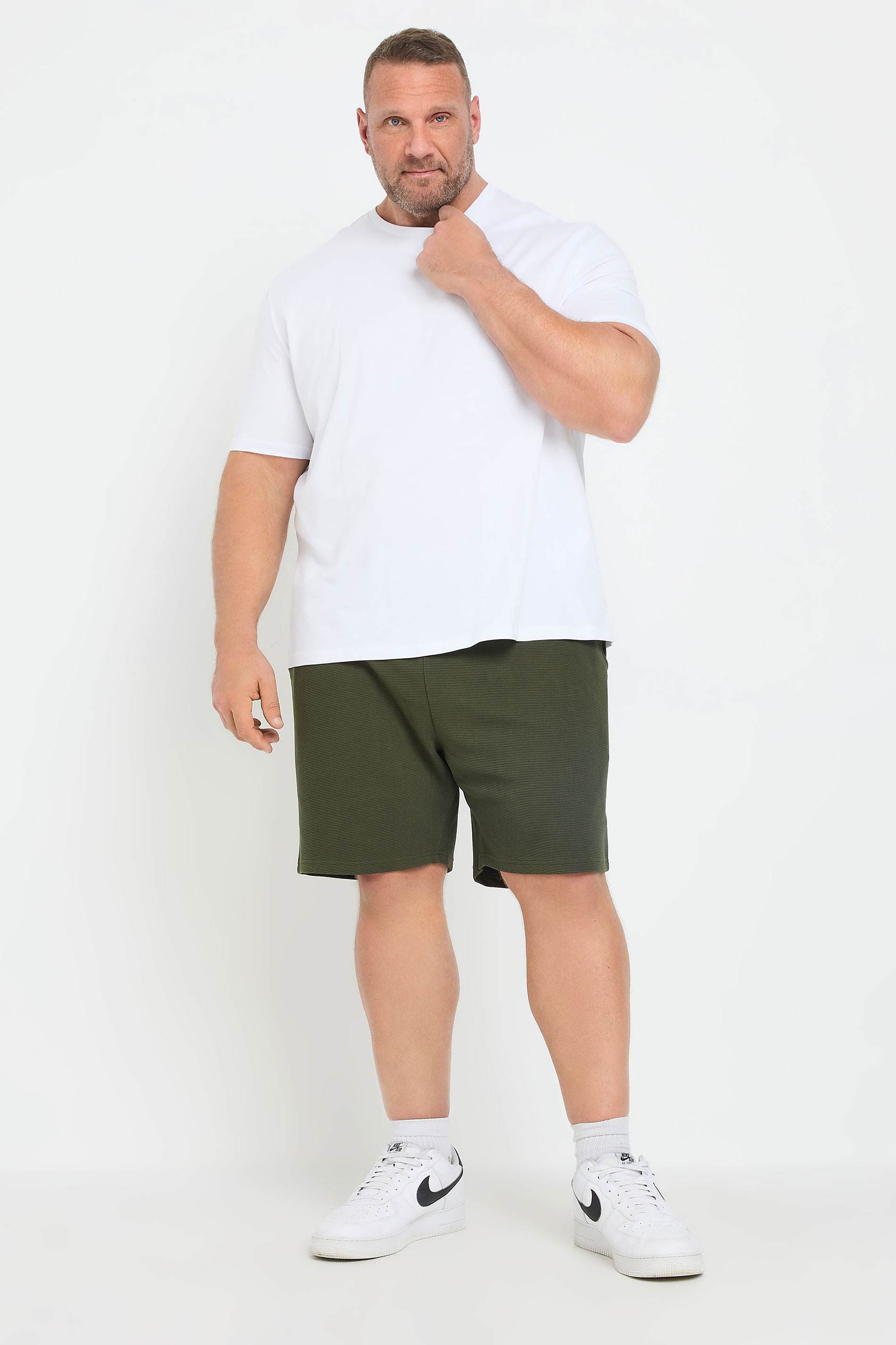 BadRhino Big & Tall Khaki Green Ribbed Shorts | BadRhino 2