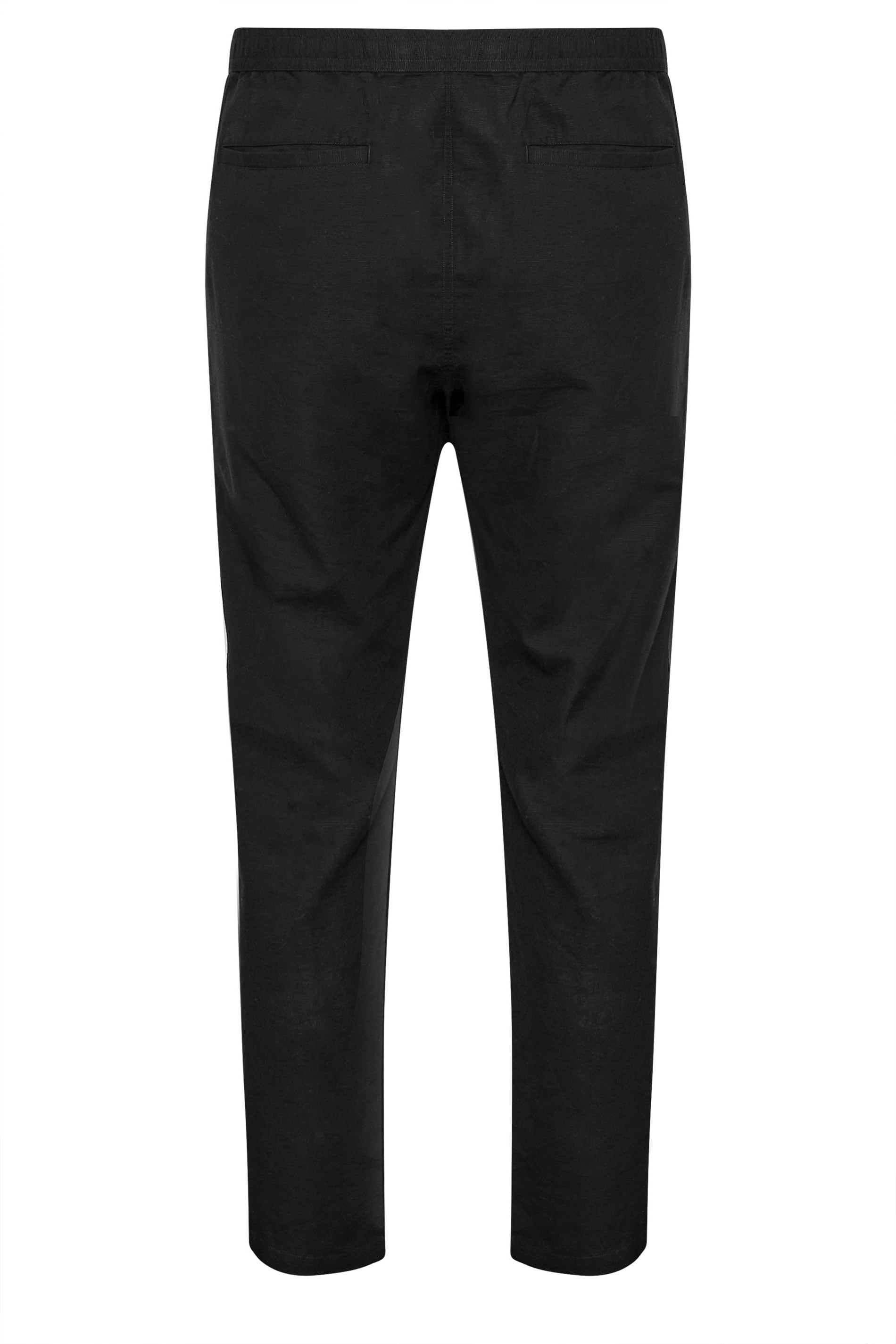 BadRhino Big & Tall Black Linen Formal Trousers | BadRhino 7