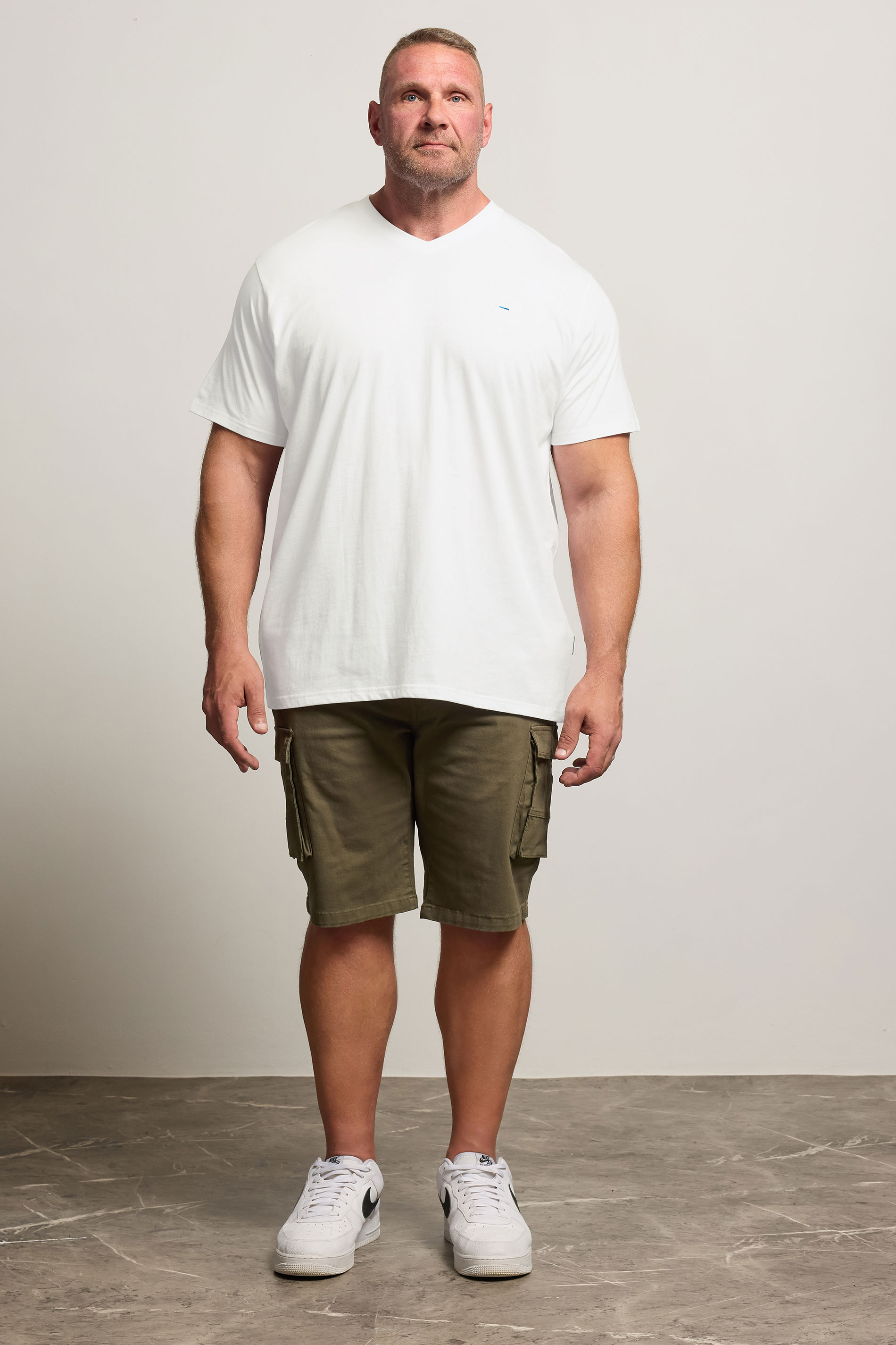 BadRhino Big & Tall White V-Neck T-Shirt | BadRhino  2