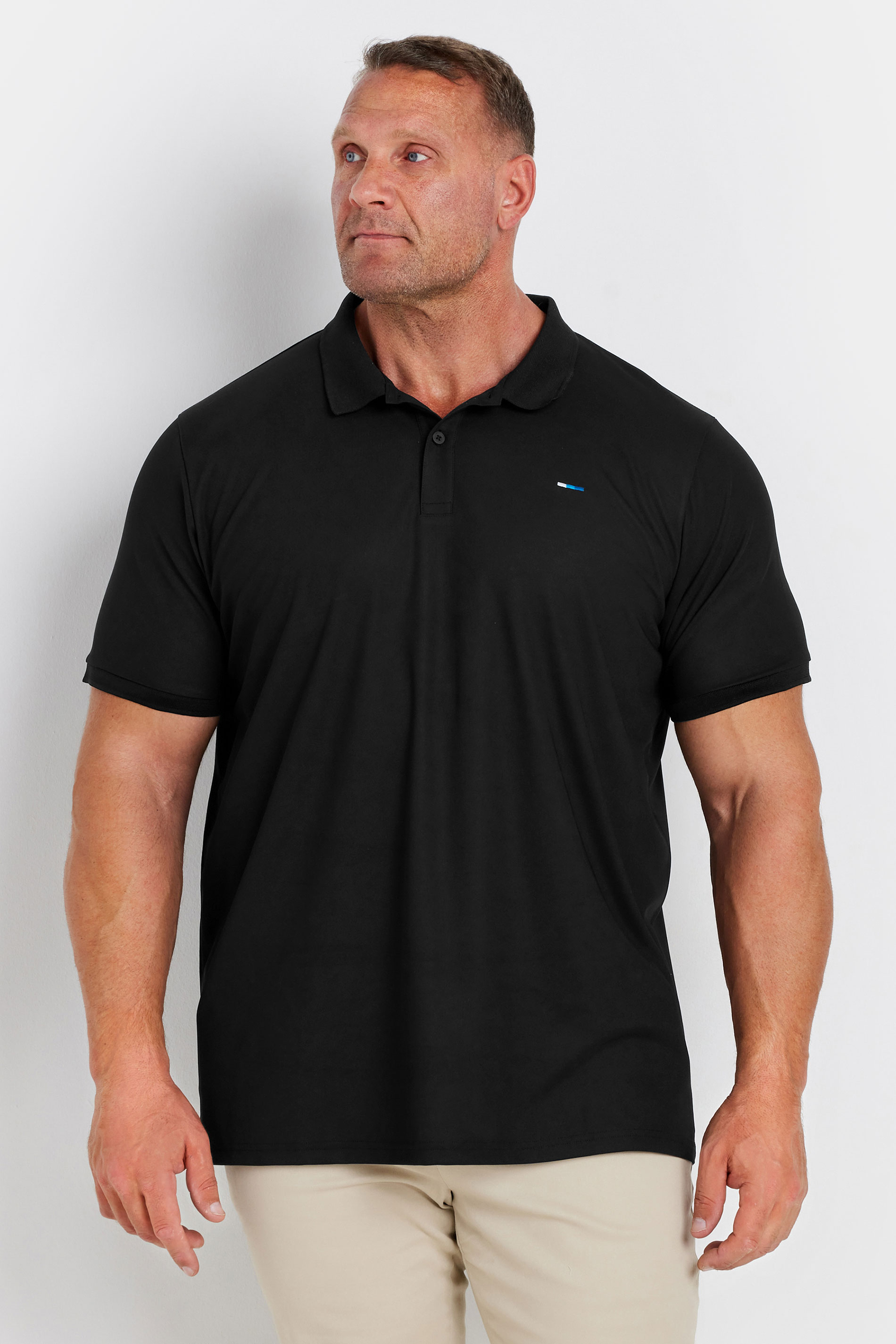 BadRhino Big & Tall Black Pique Golf Polo Shirt | BadRhino 2
