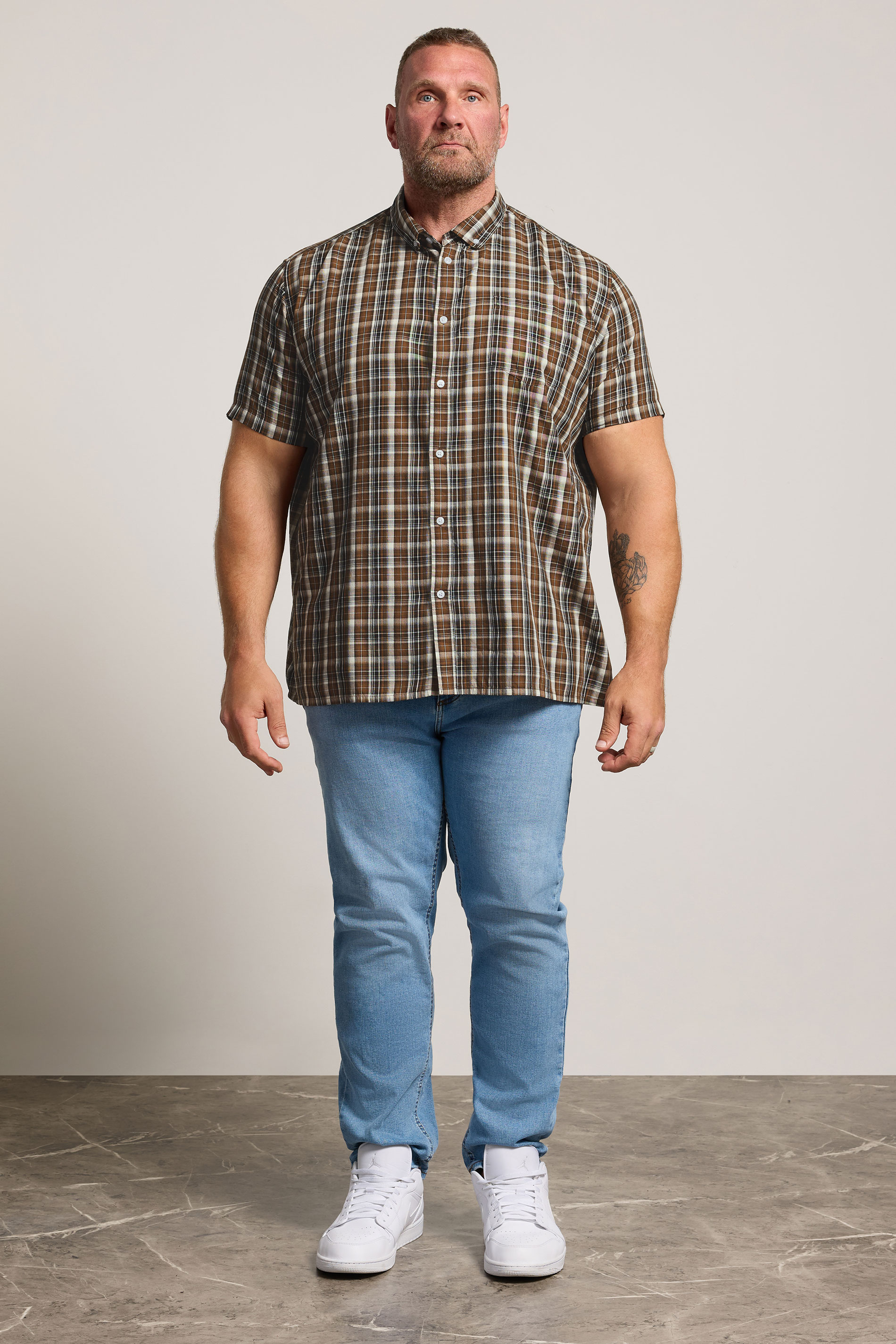 BadRhino Big & Tall Brown Check Shirt | BadRhino 1