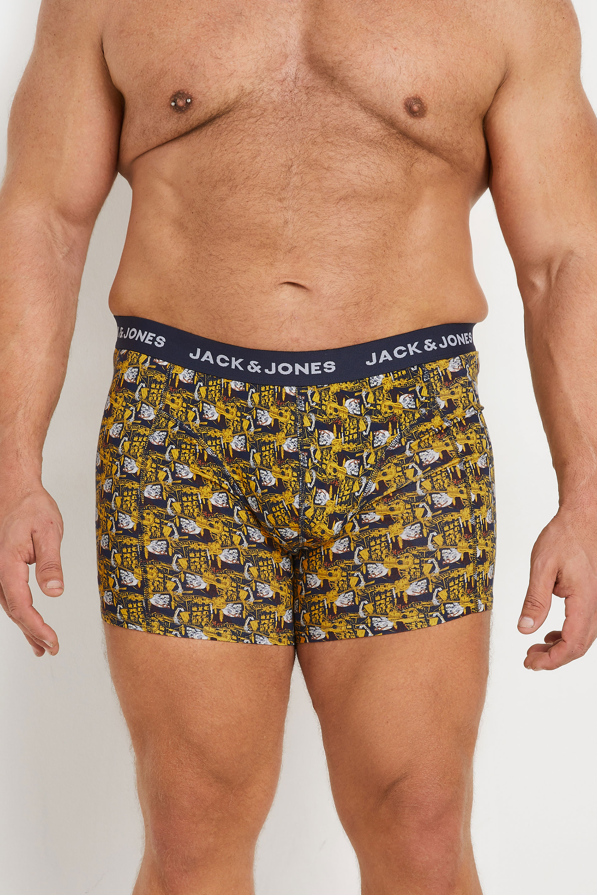 JACK & JONES Big & Tall 3 PACK Navy & Skull Print Boxers | BadRhino 2