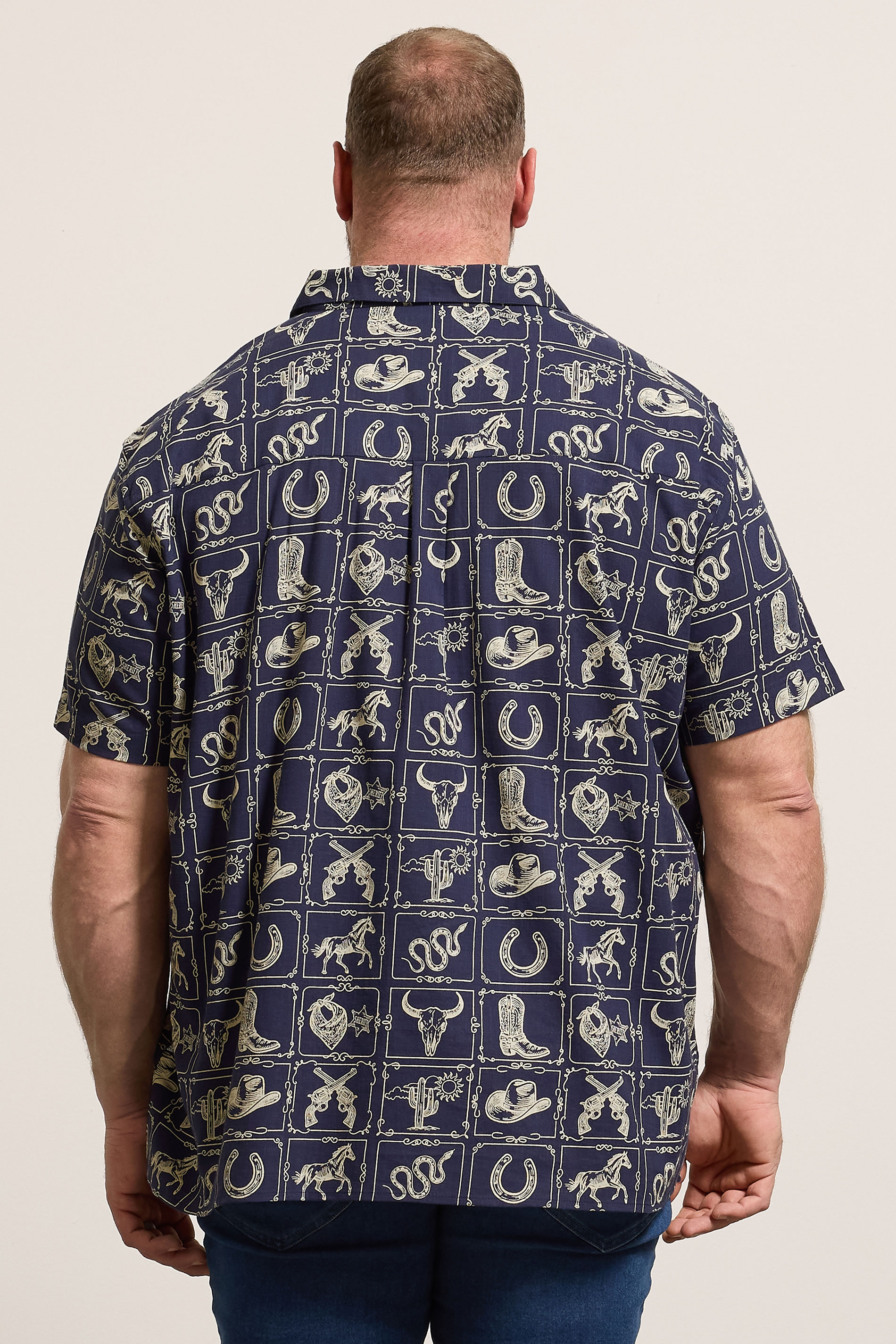 BadRhino Big & Tall Navy Blue Country Print Shirt | BadRhino 2