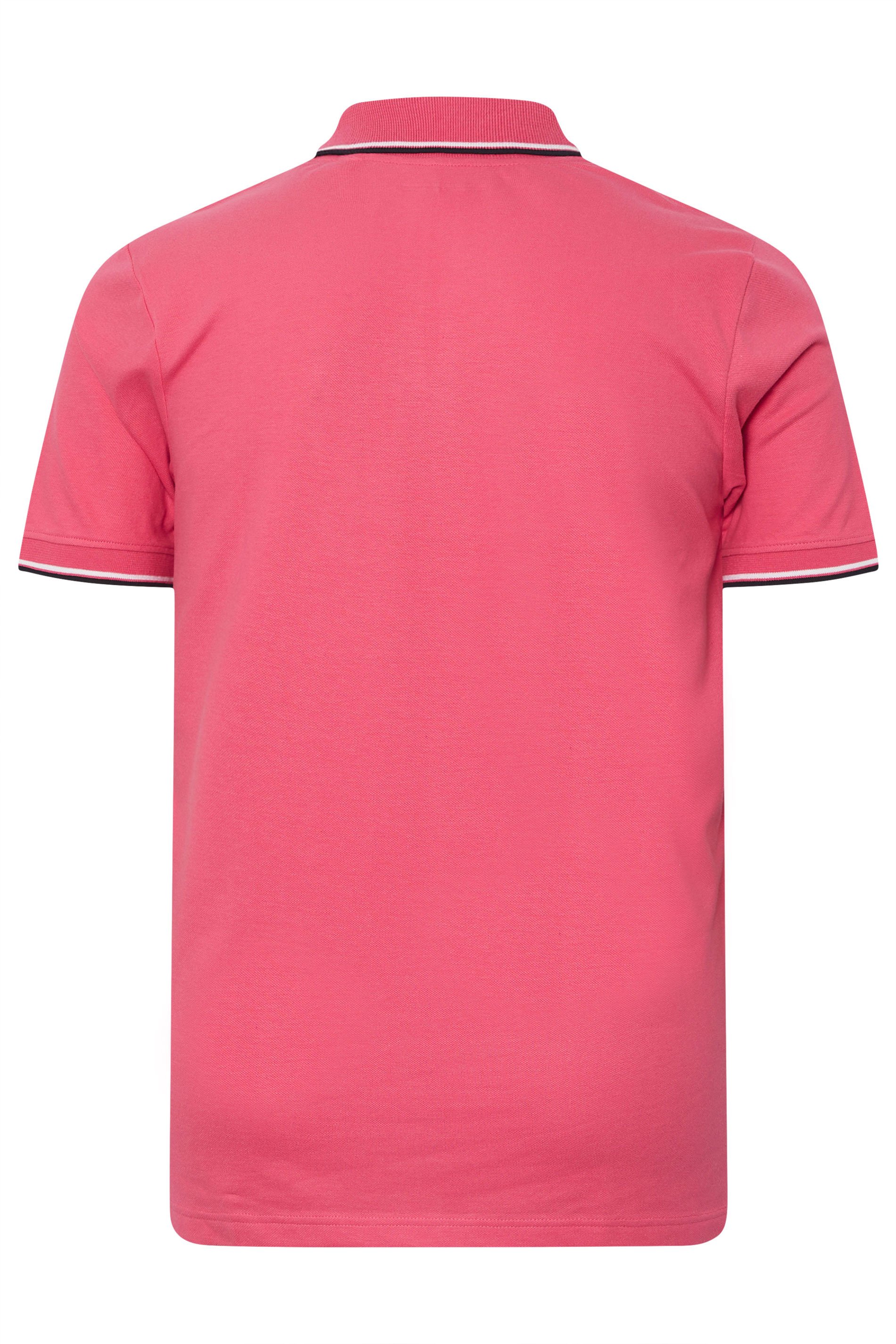 BadRhino Big & Tall Pink Tipped Polo Shirt  7