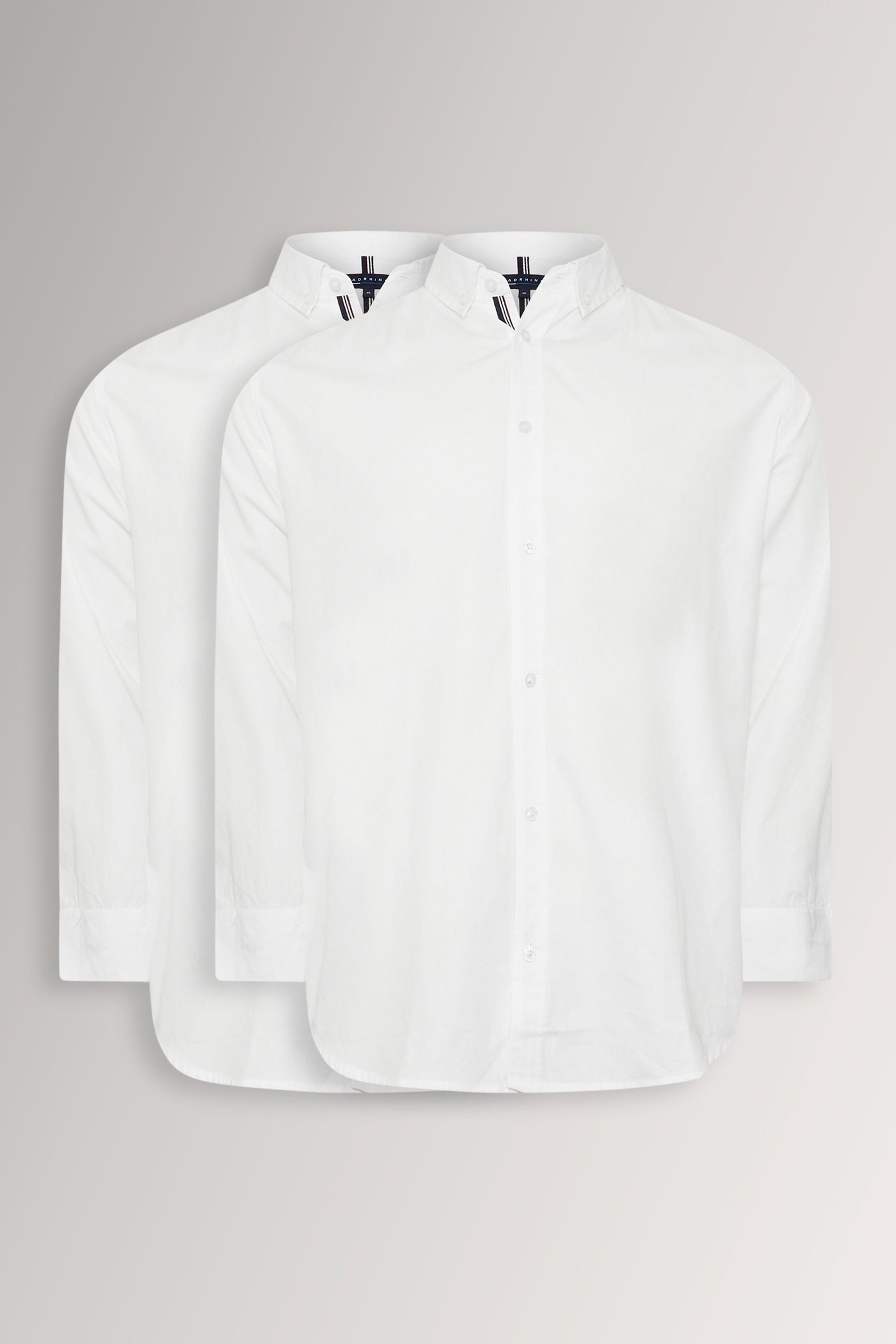 BadRhino Big & Tall 2 PACK White Long Sleeve Poplin Shirts | BadRhino 3
