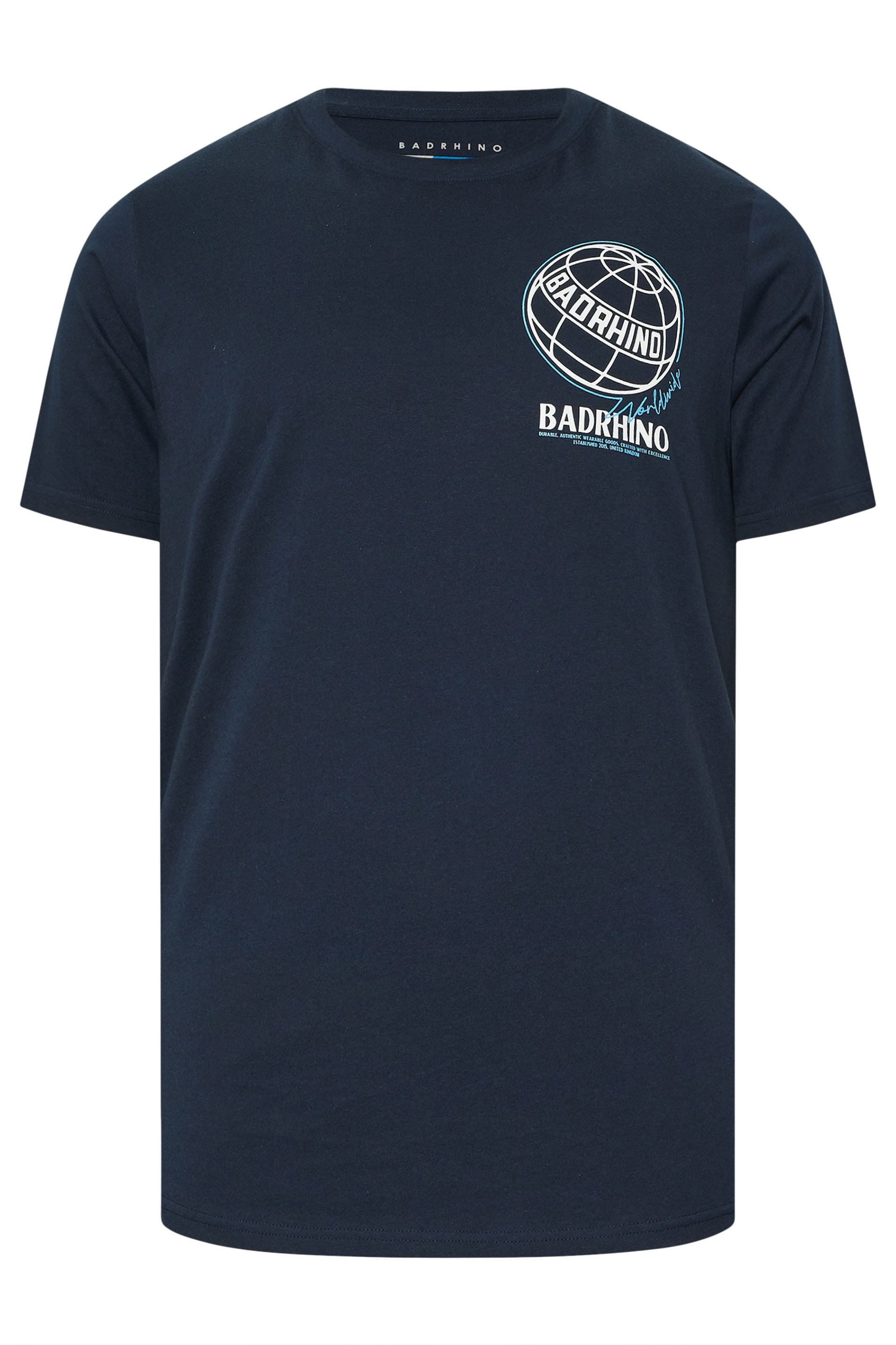 BadRhino Big & Tall 3 PACK Black & Navy Blue Worldwide Graphic T-Shirts | BadRhino 9