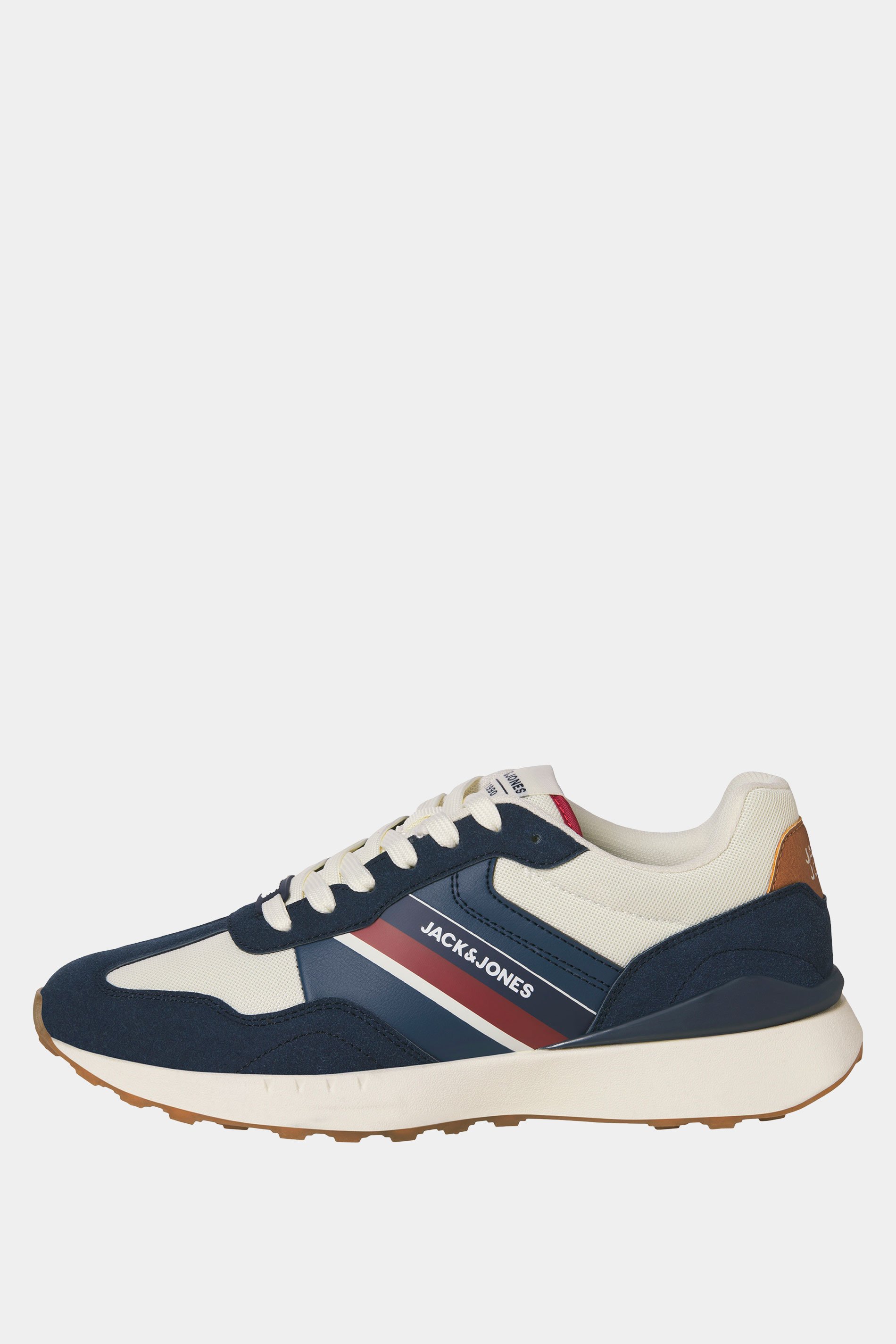 JACK & JONES Navy blue & Red Side Panel Trainers | BadRhino 3
