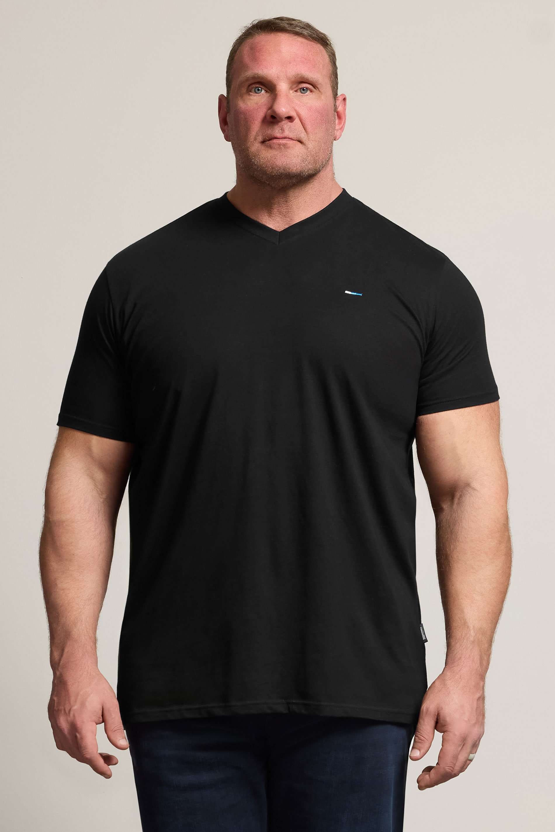 BadRhino Big & Tall Black 5 Pack V-Neck T-Shirts | BadRhino 2