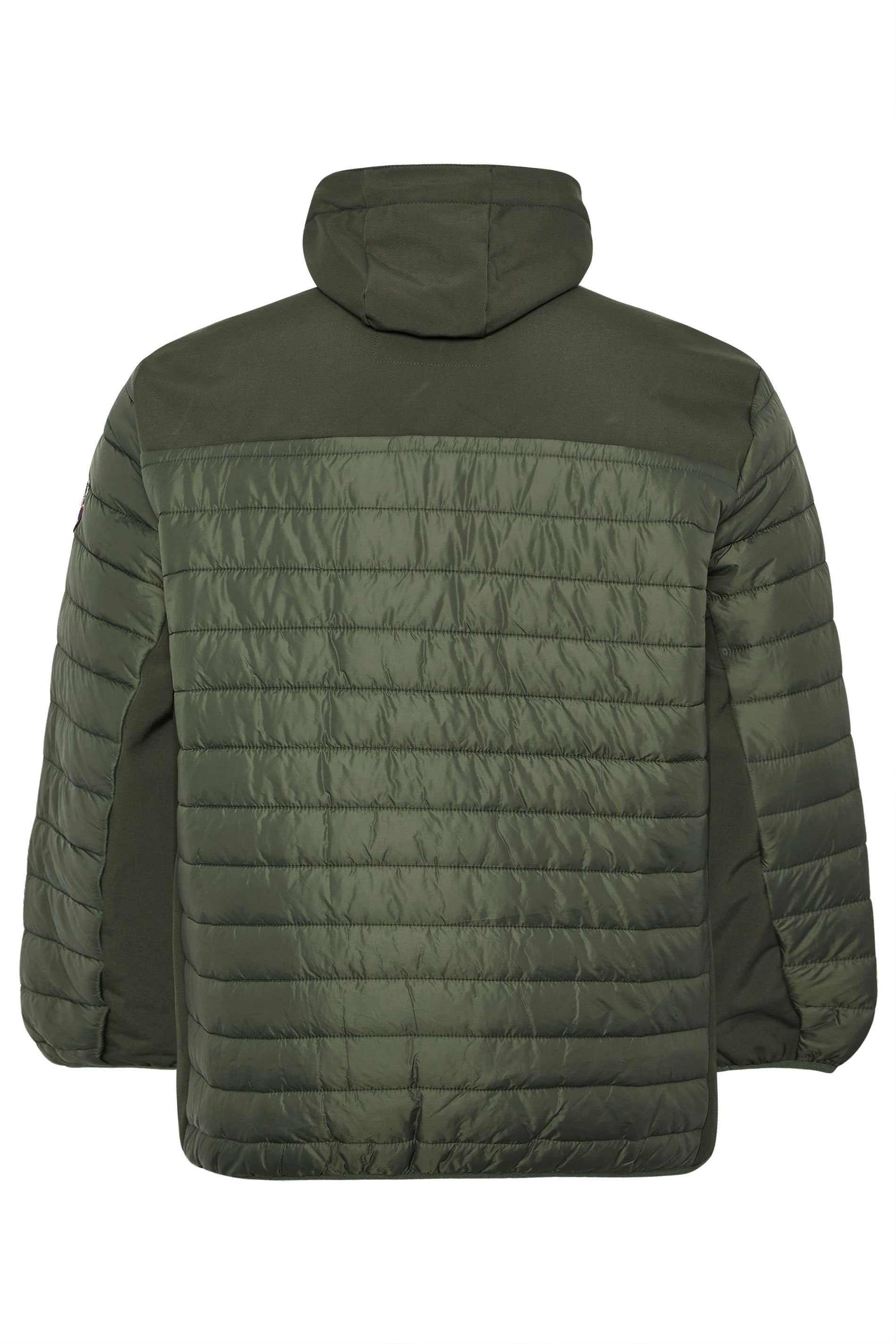 D555 Big & Tall Khaki Green Hybrid Quilted Soft Shell Jacket | BadRhino 4