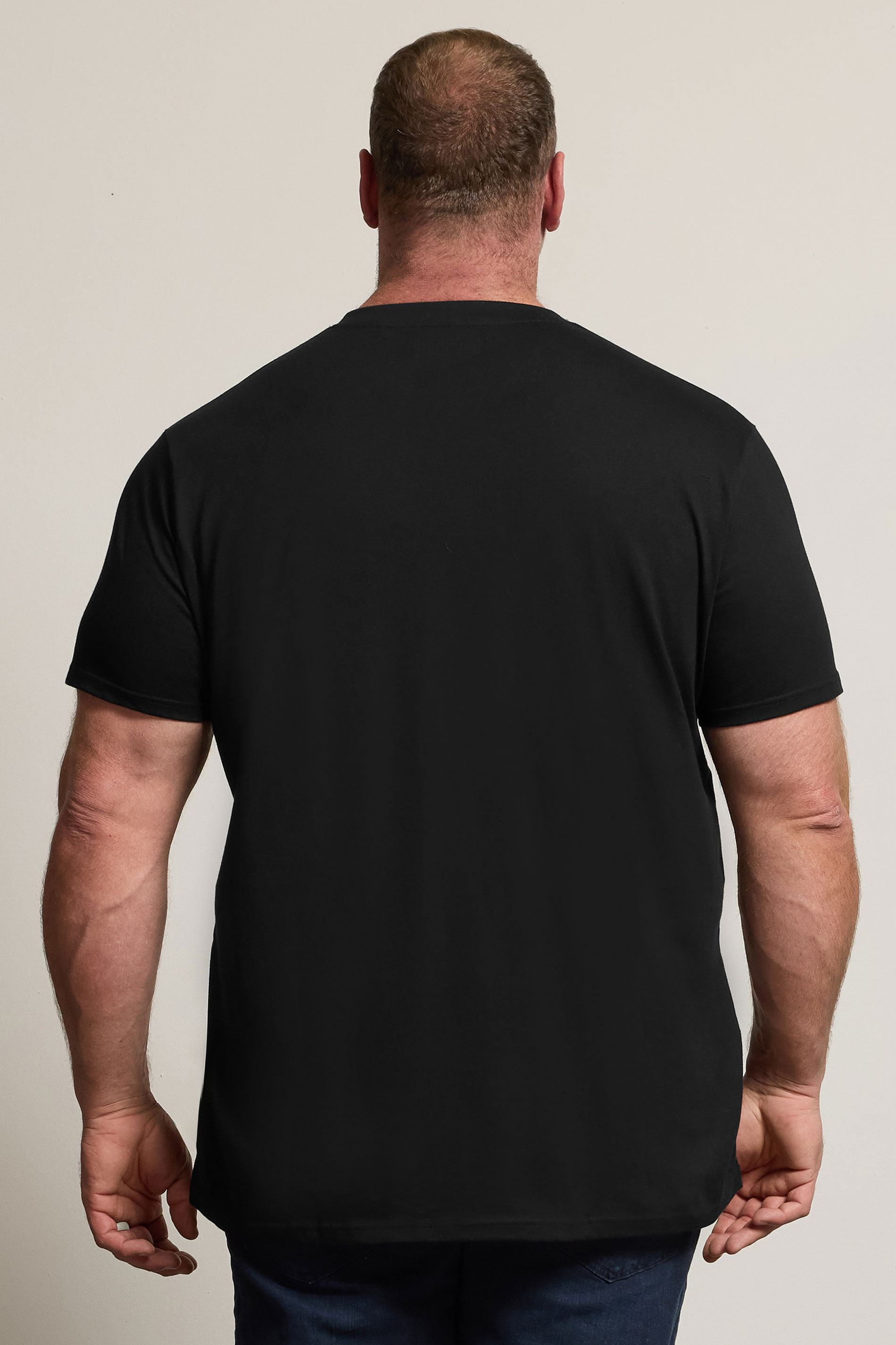 BadRhino Big & Tall Black Extra Long V-Neck T-Shirt | BadRhino 3
